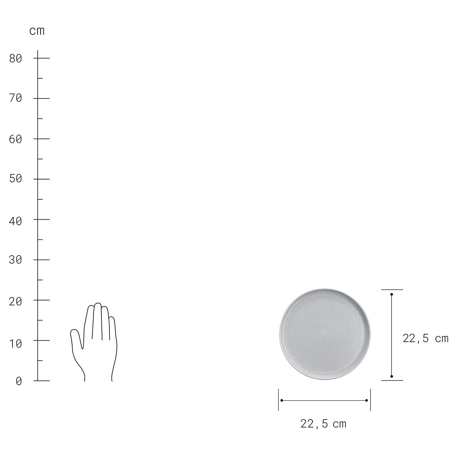 CASA NOVA farfurie pentru mic dejun Ø 22,50cm, gri