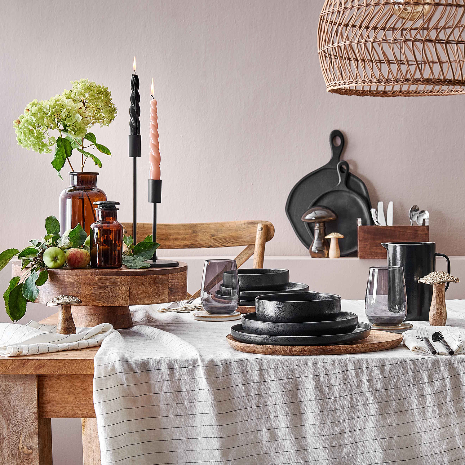 CASA NOVA farfurie laterala Ø 22,5 cm, negru