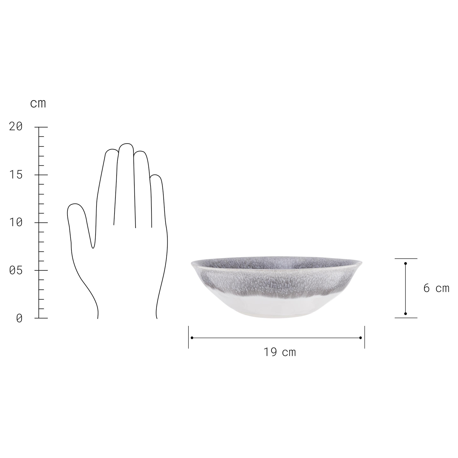 ATLANTIS bol 550 ml, gri