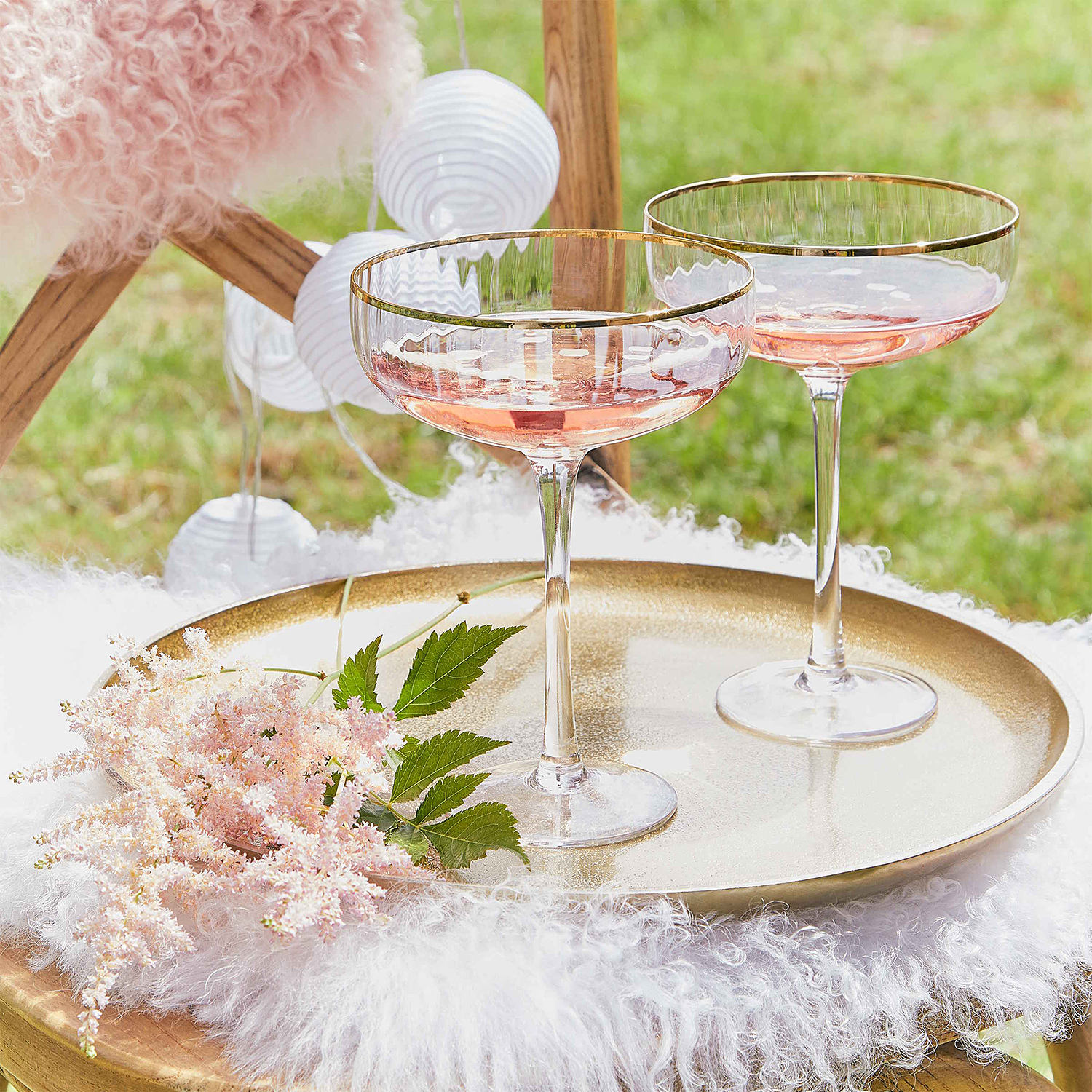 GOLDEN TWENTIES bol pentru sampanie cu margine aurie