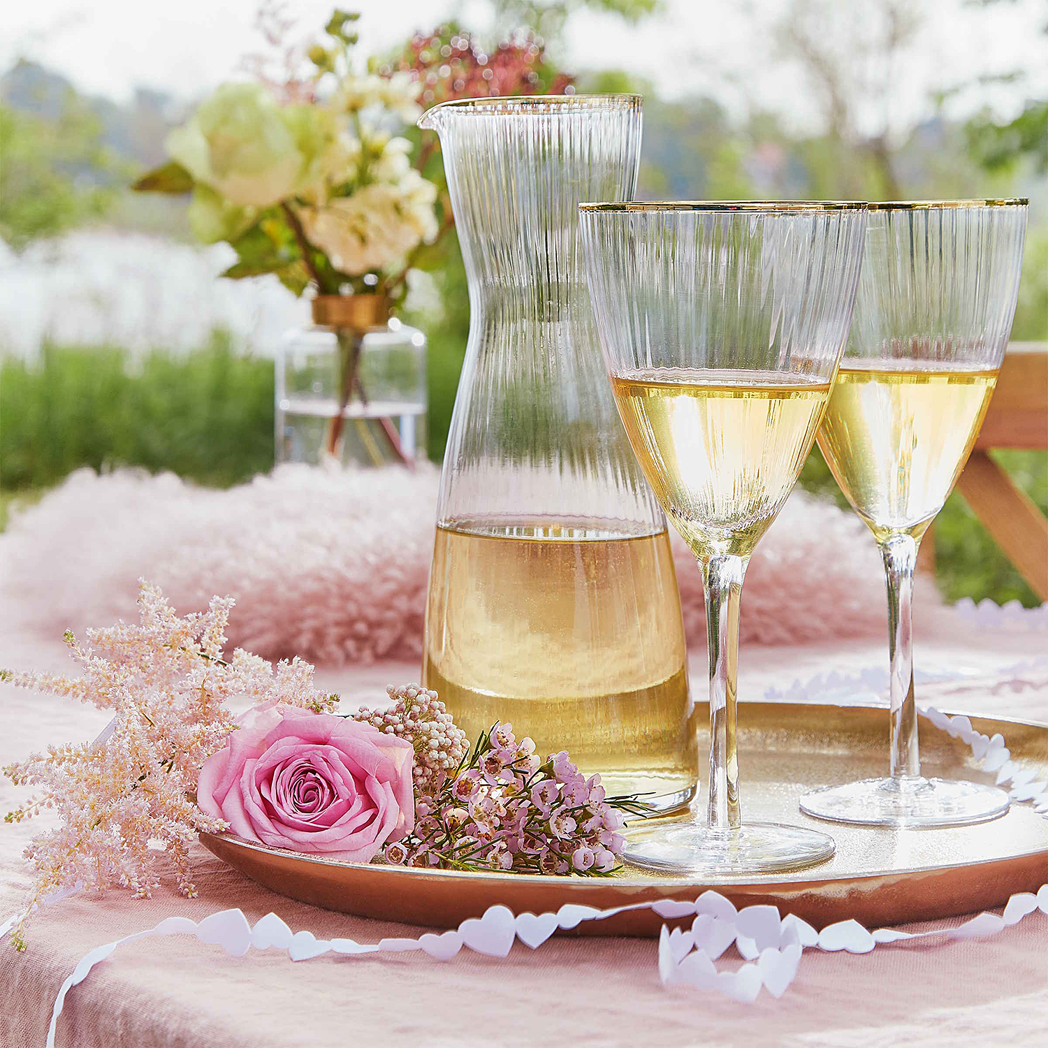 GOLDEN TWENTIES pahar pentru vin cu margine aurie