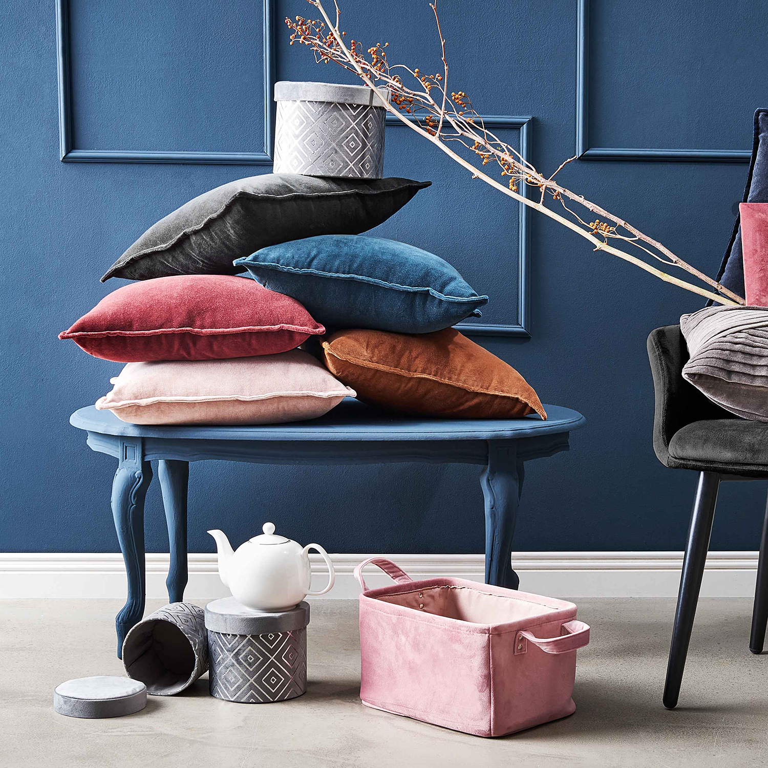 COTTON VELVET perna 45x45cm, bordeaux