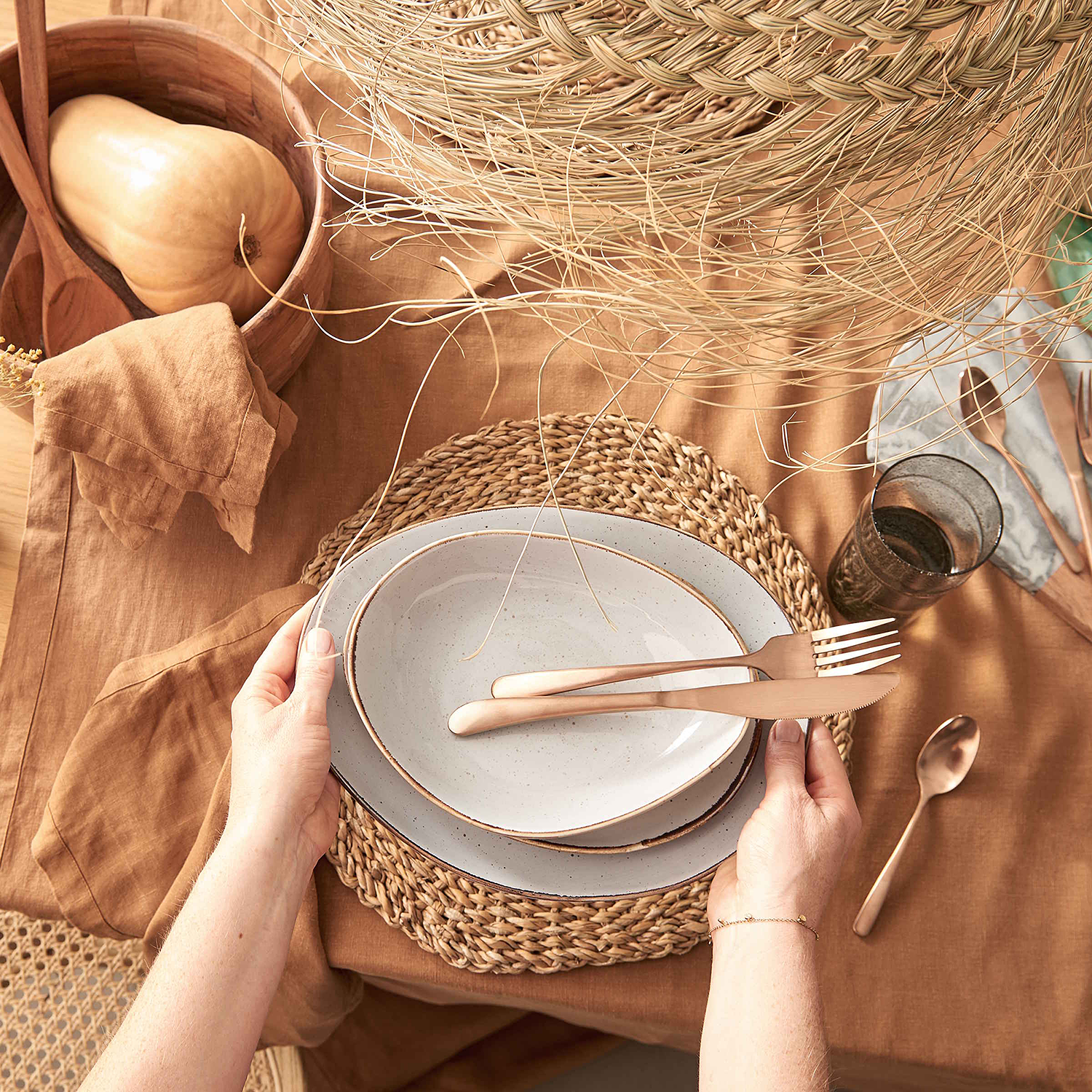 KINGS set tacamuri 4 piese, roz-auriu