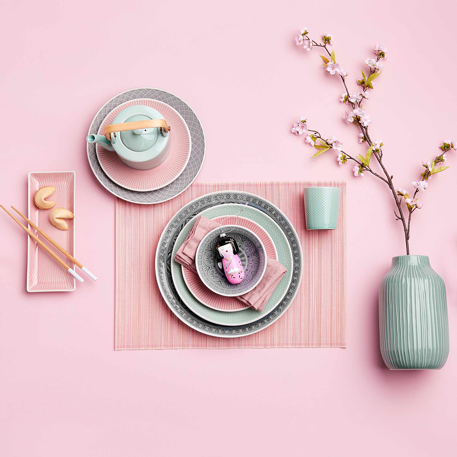 HANAMI vaza ceramica jad 23cm