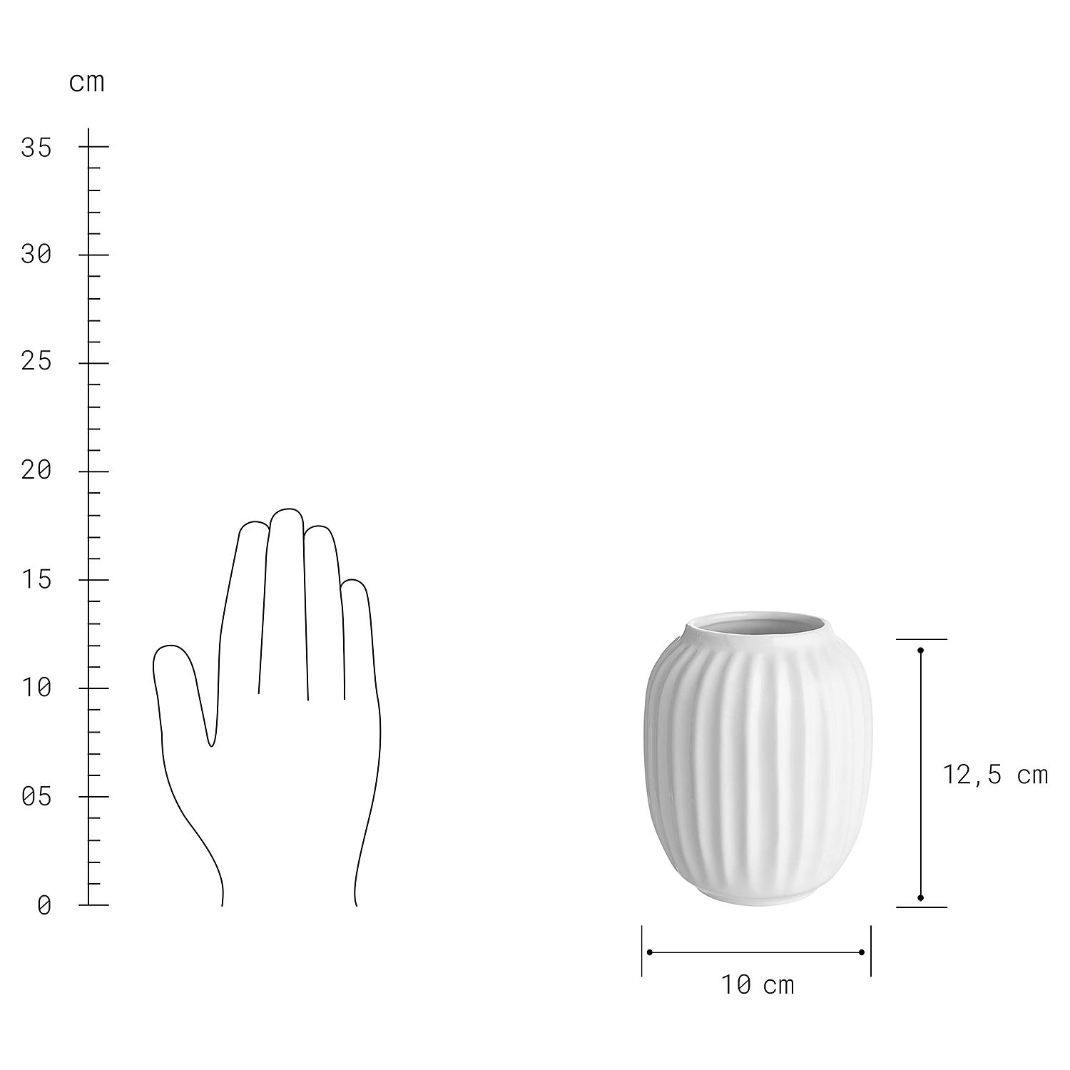 LIV vaza ceramica Ø10 H12,5cm, alb