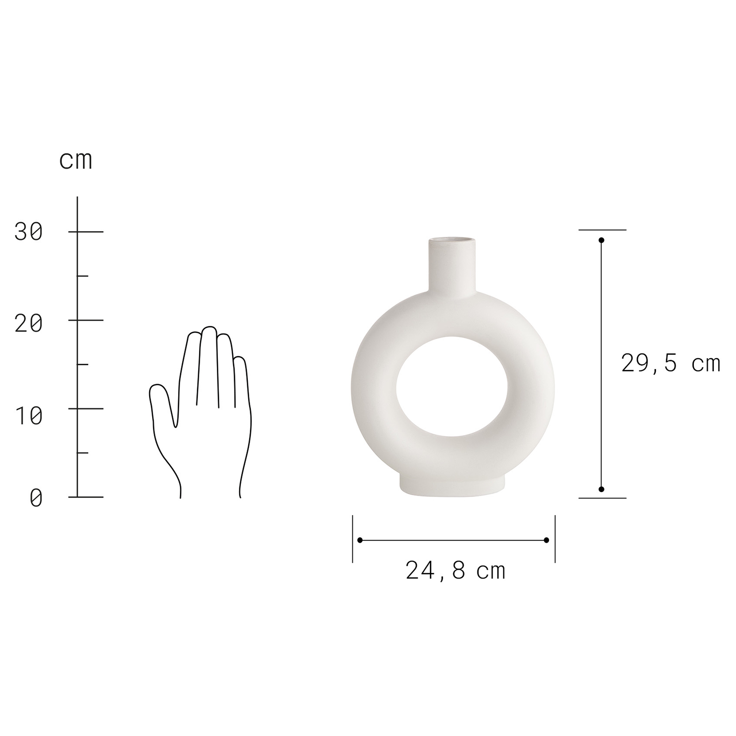 LOOP vaza ceramica rotunda | 29.5 cm