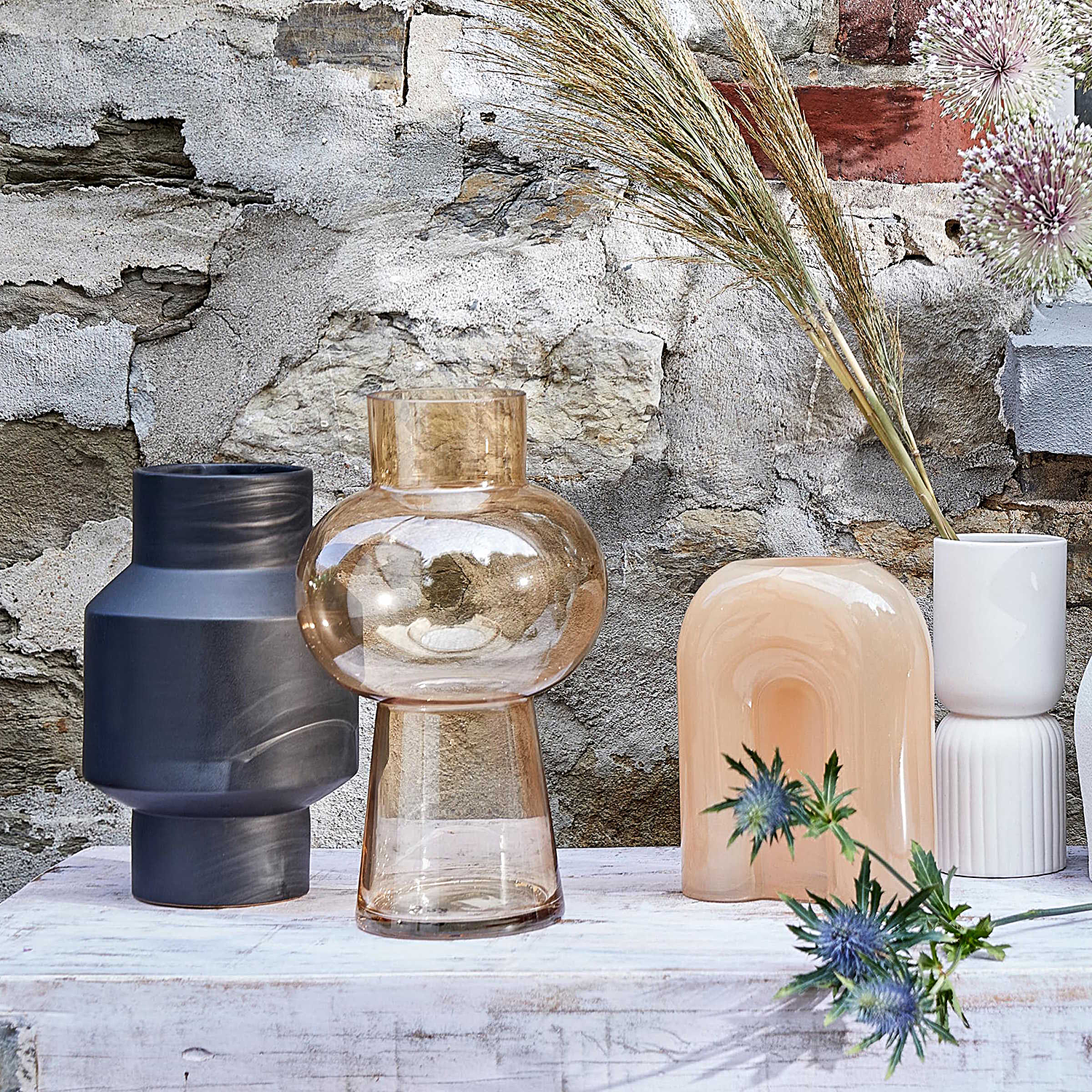 RUNA vaza ceramica 25,5cm, neagra