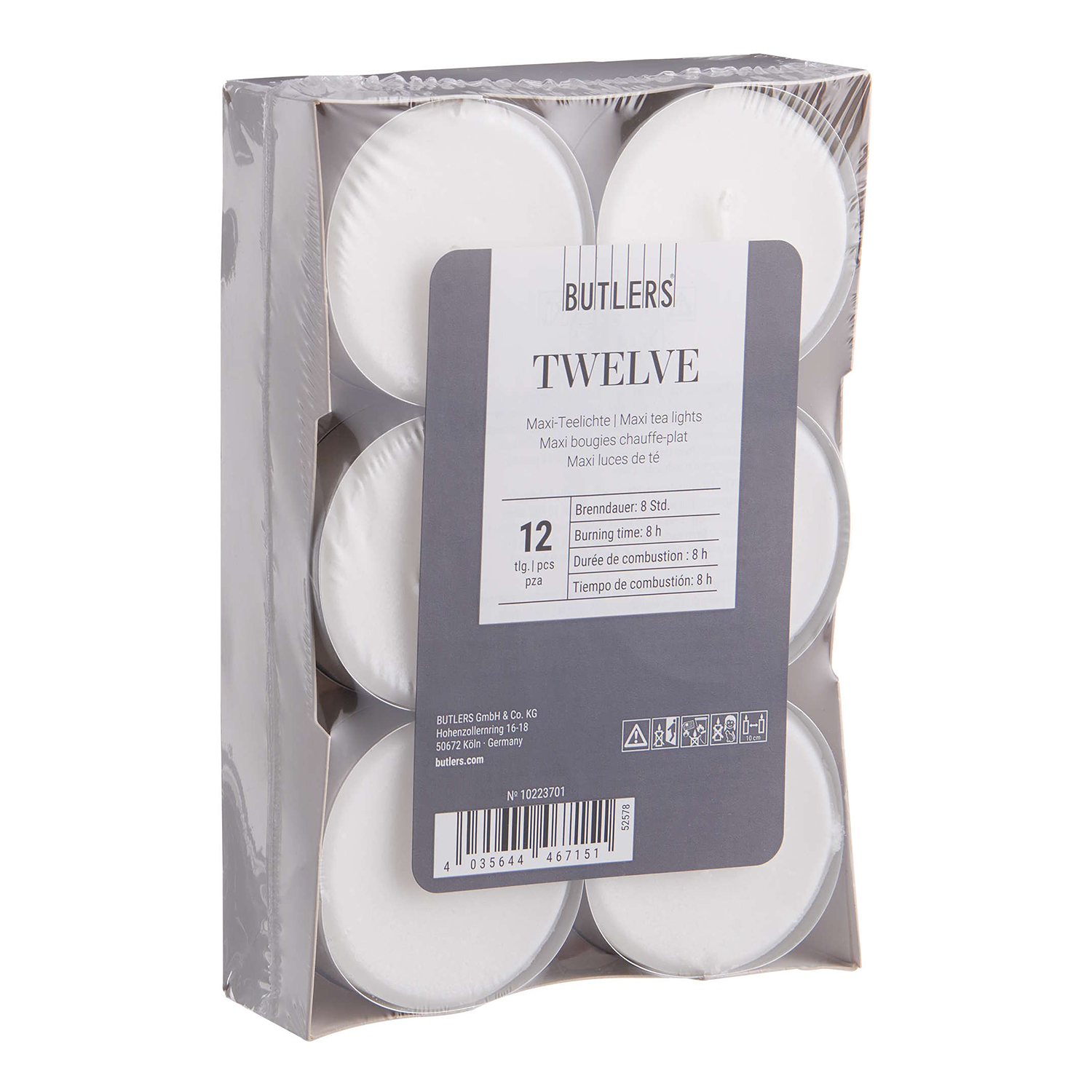 TWELVE lumanare tip tealight mare 12 bucati 8h