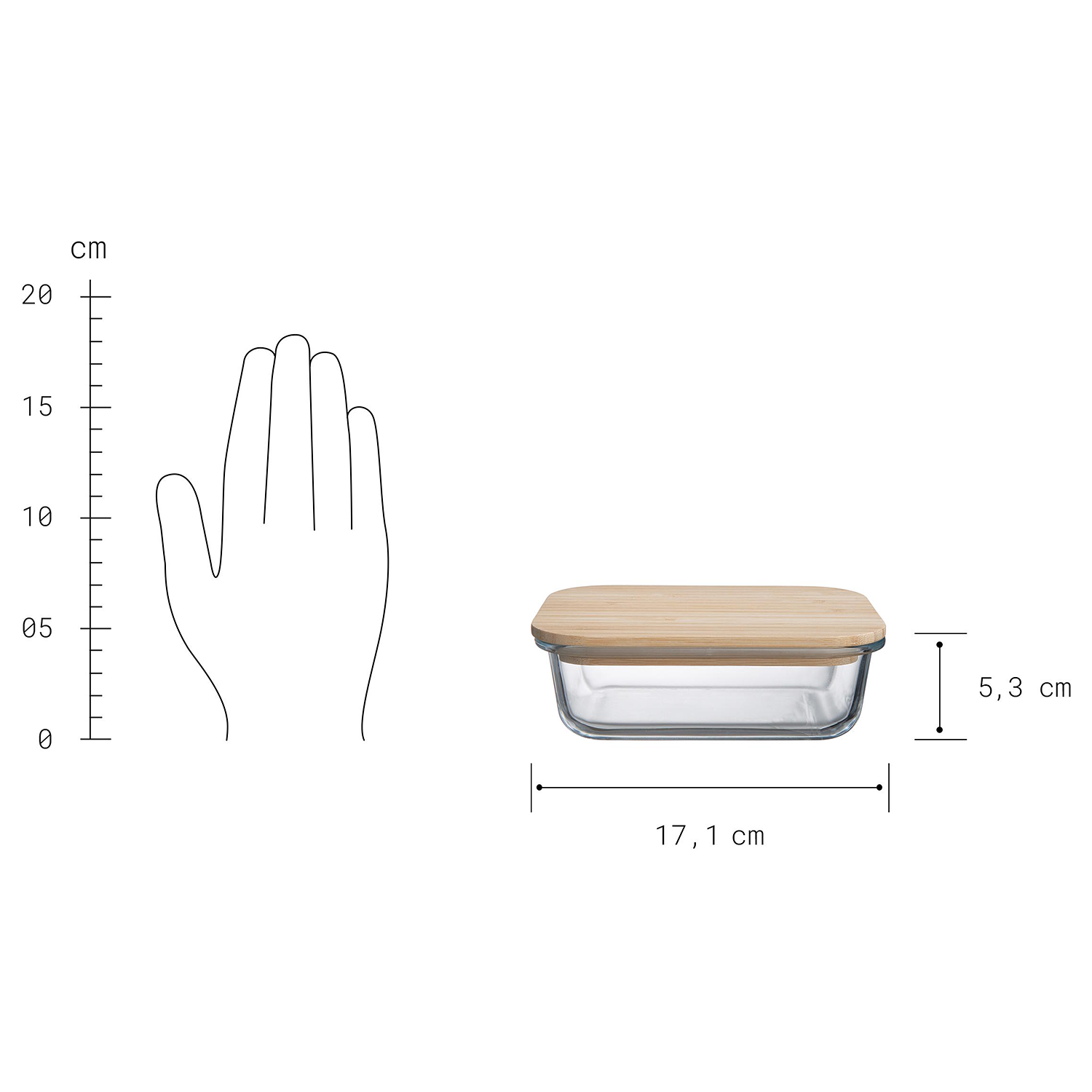 NATURALS cutie pentru pranz cu capac din bambus | 600 ml