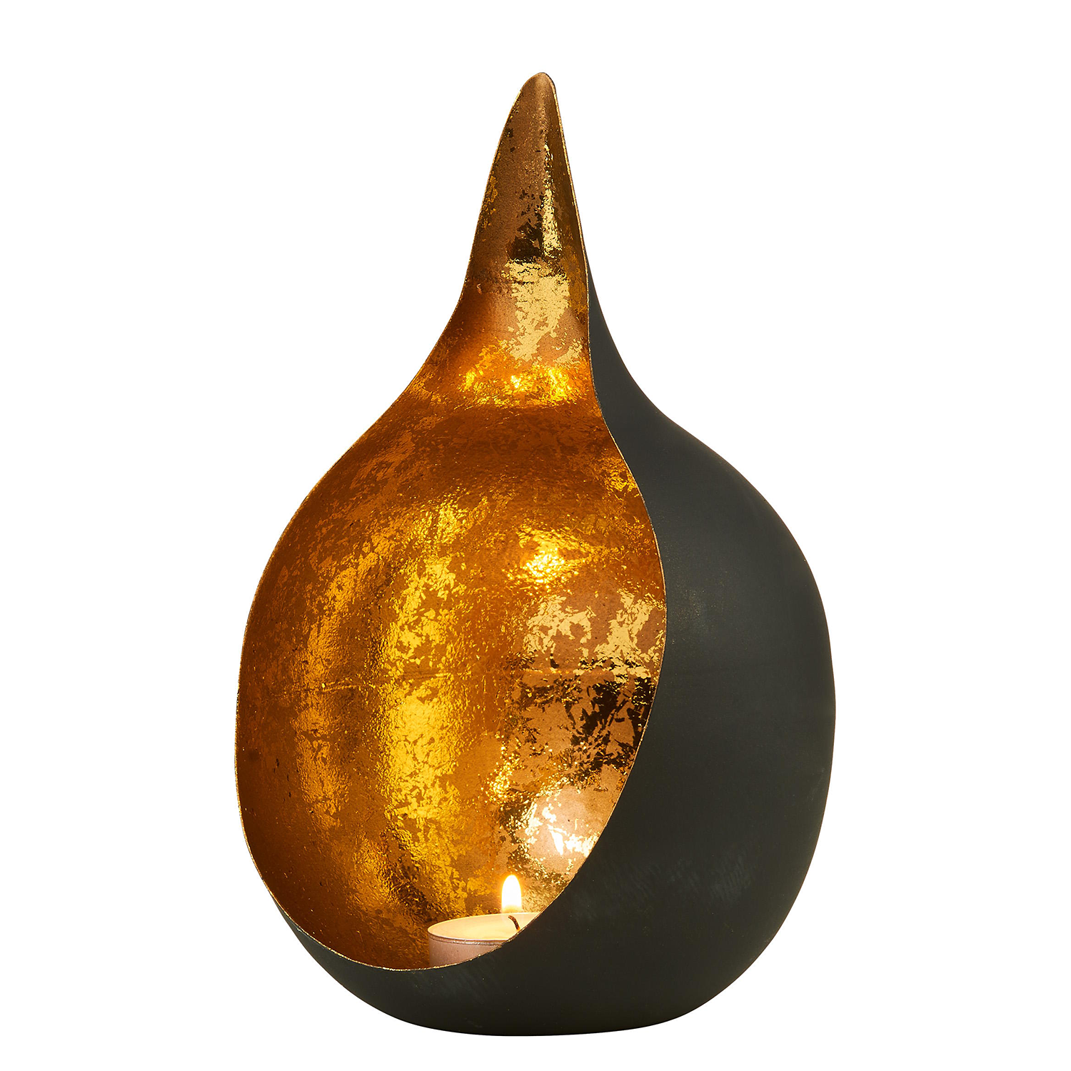 DELIGHT suport rotund pentru lumanari tip tealight negru | Ø15cm