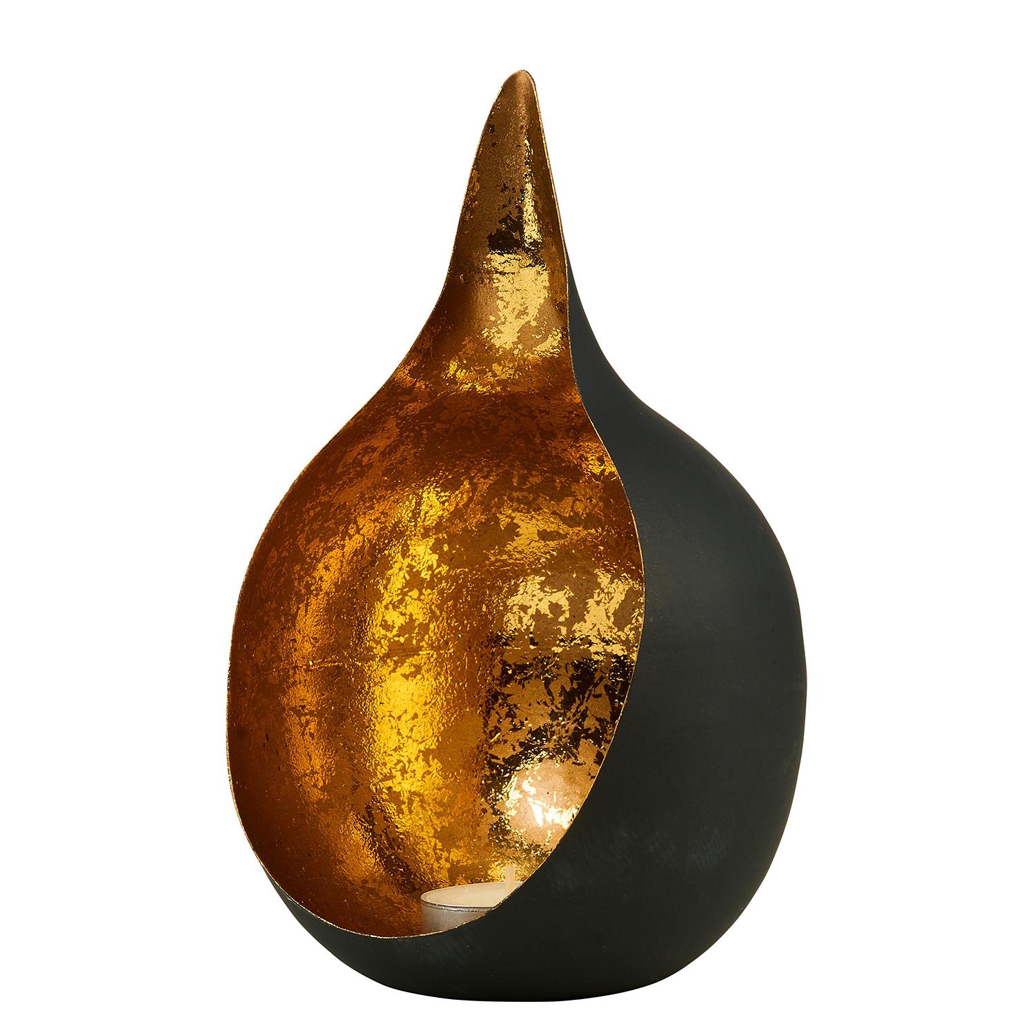 DELIGHT suport rotund pentru lumanari tip tealight negru | Ø15cm