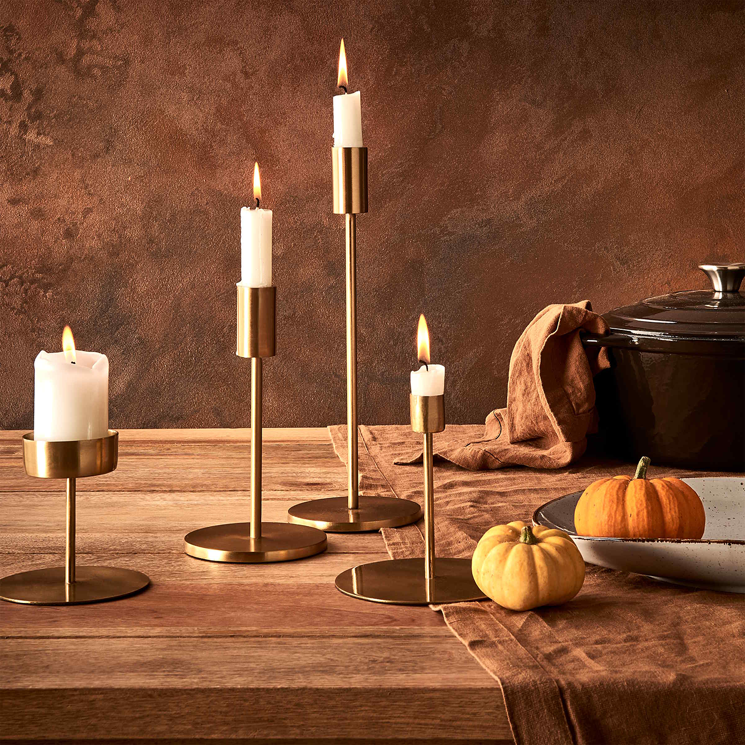 HIGHLIGHT suport pentru lumanari metalizat, auriu 19 cm