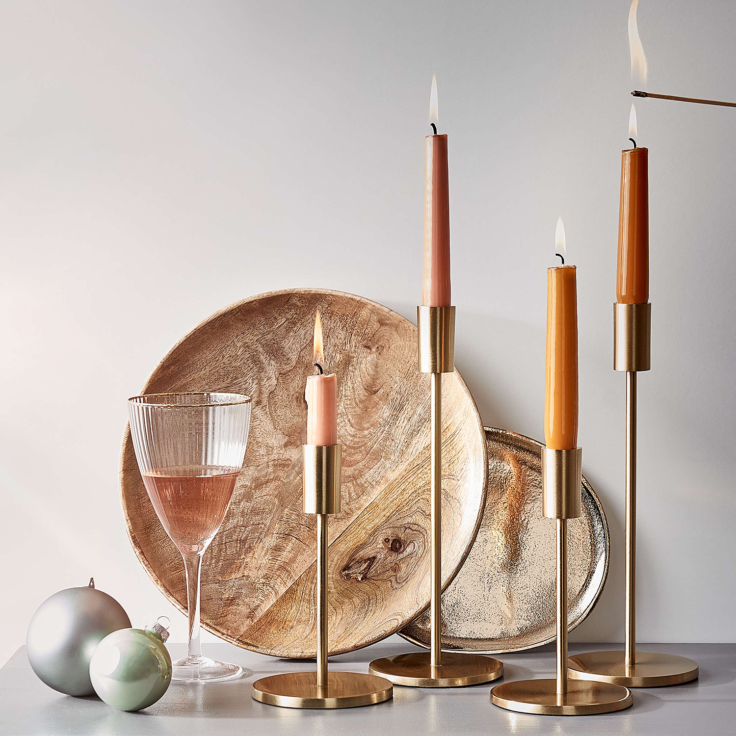 HIGHLIGHT suport pentru lumanari metalizat, auriu 29 cm