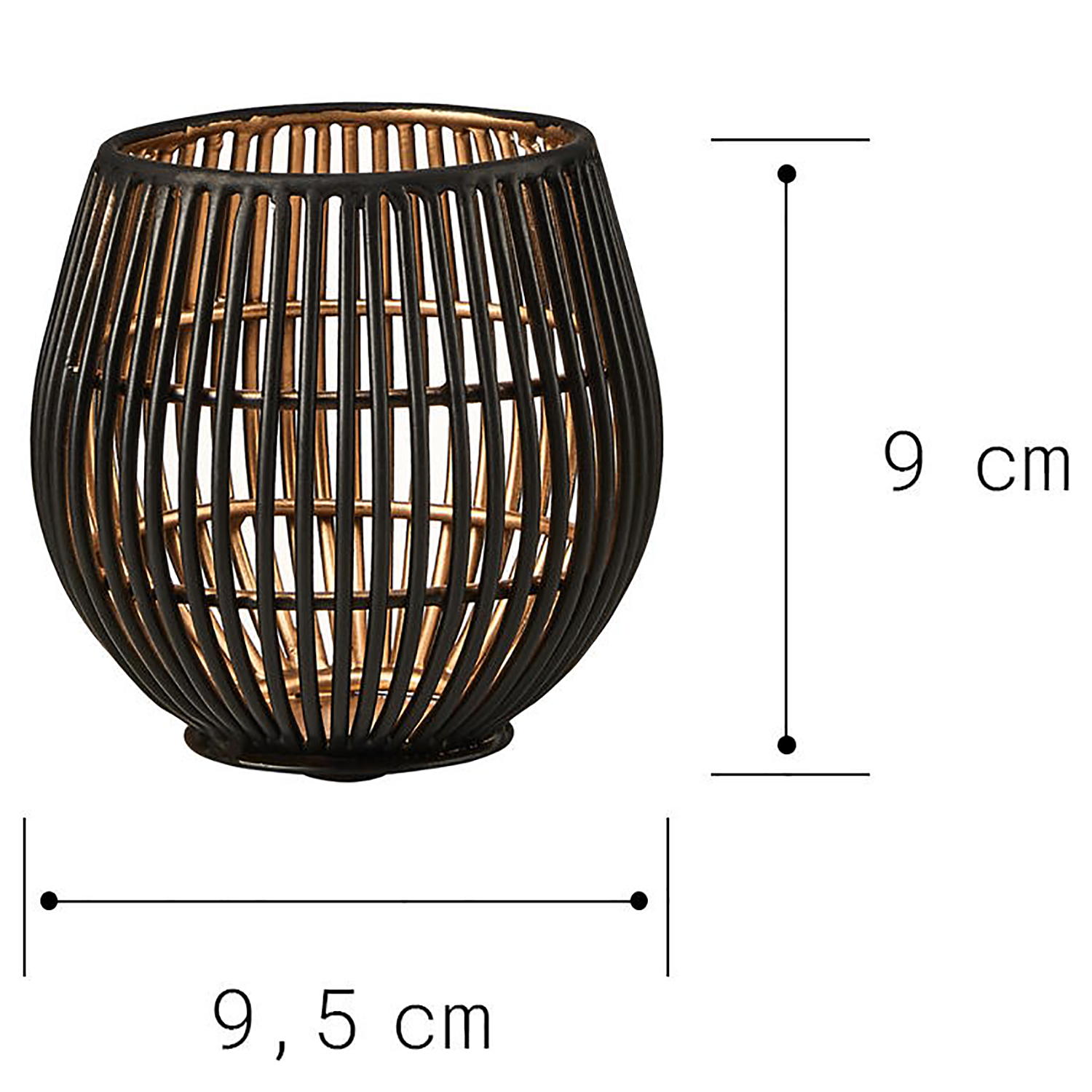 YOKO suport lumanari tealight negru | 9 cm