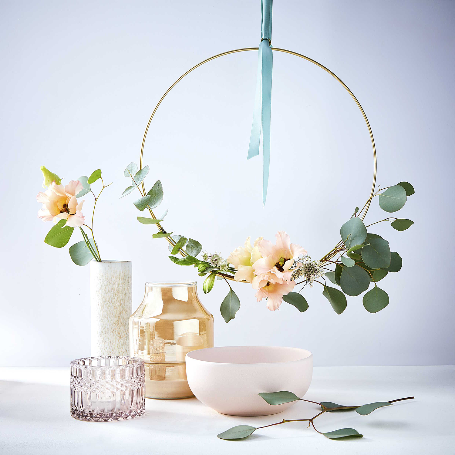 LUNA inel metalic decorativ 30cm