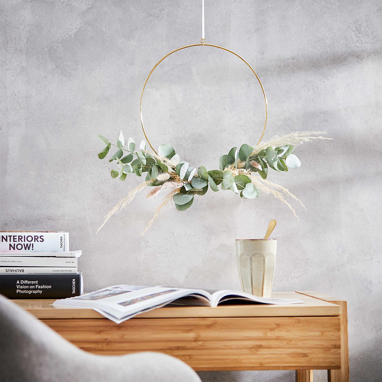 LUNA inel metalic decorativ 30cm