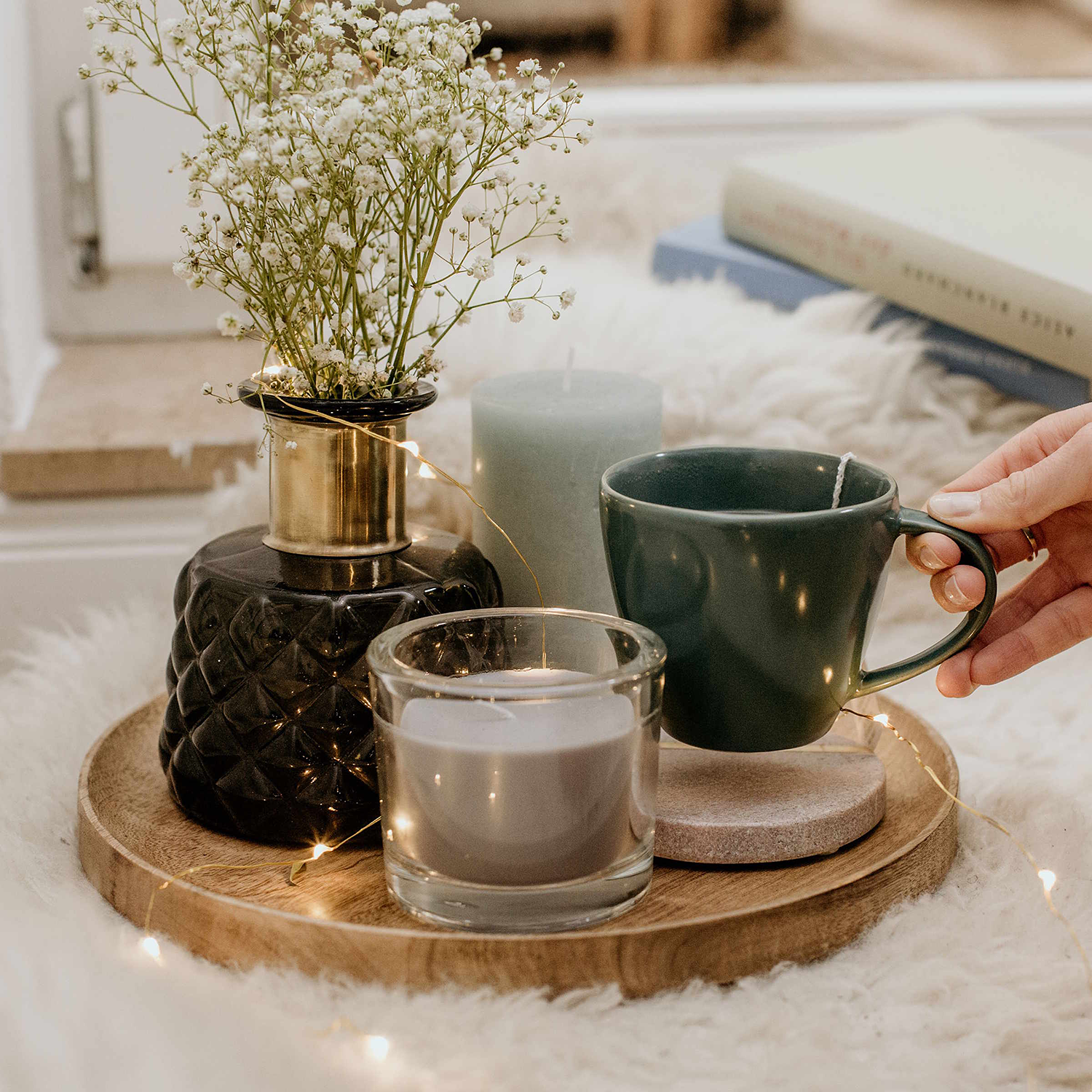 FOREST platou decorativ din lemn de mango, 30cm