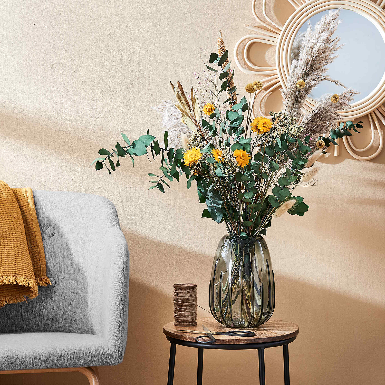 FLOWER MARKET craspedia uscata, 10 bucati