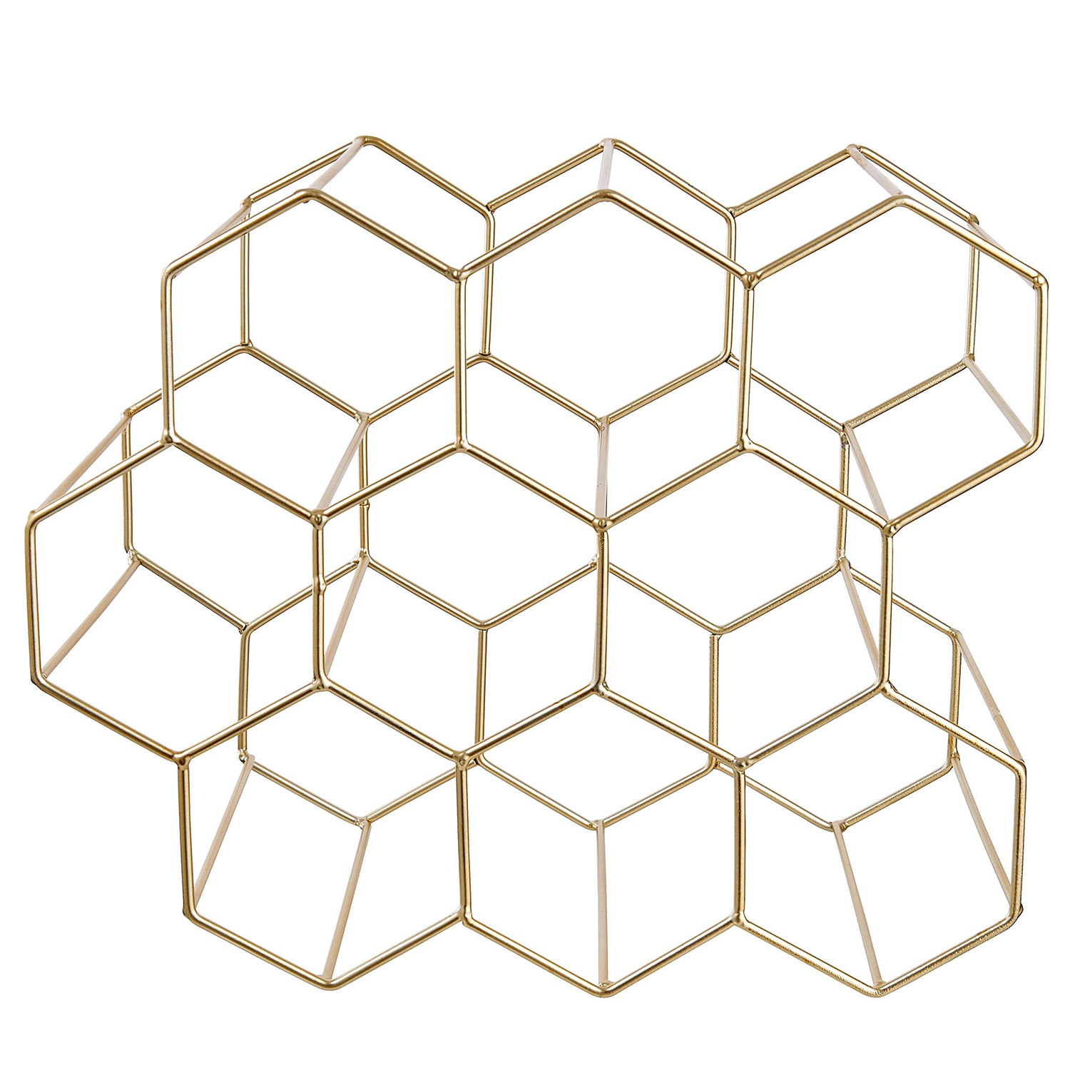 CUBICLE suport pentru vin 9 sticle, auriu