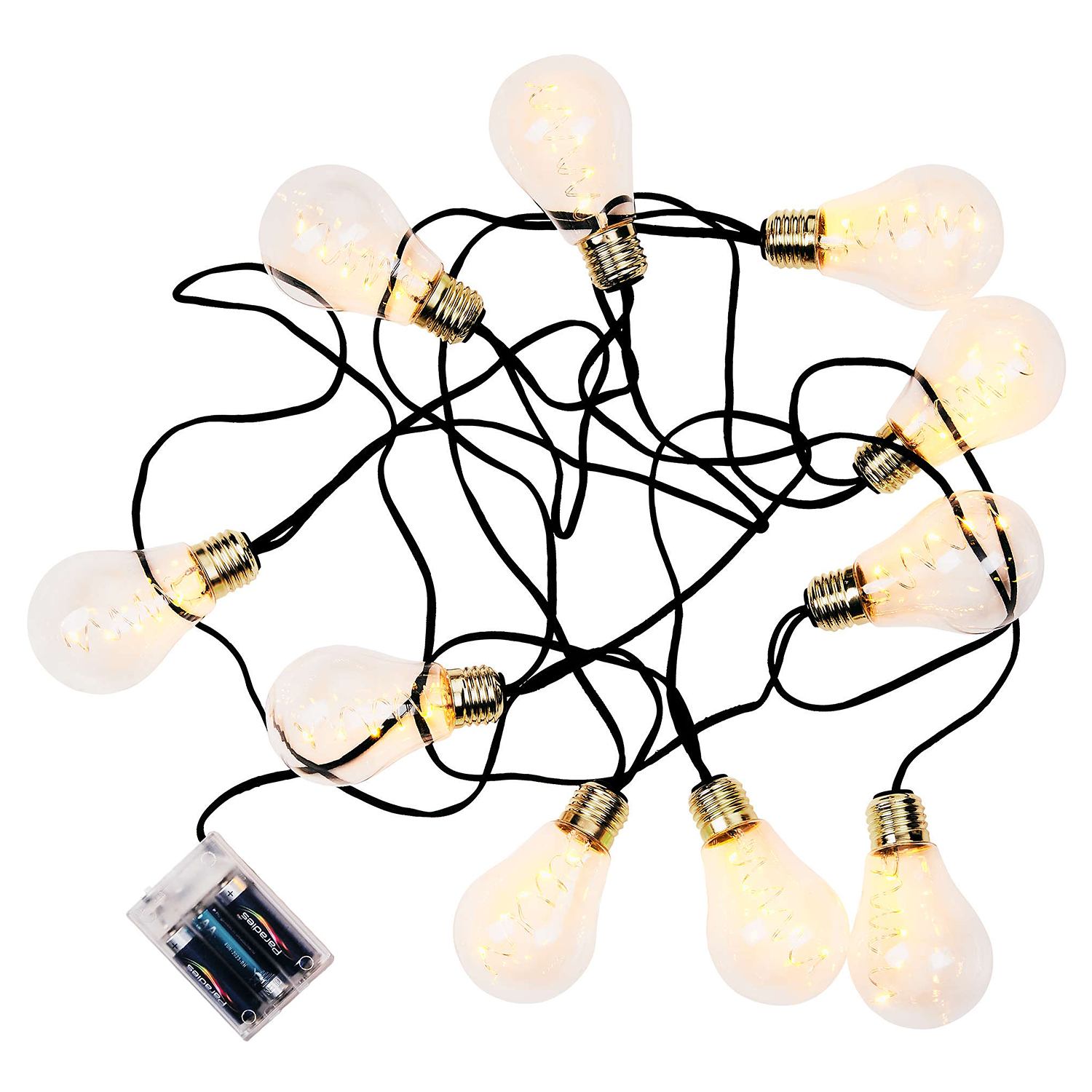 BULB LIGHTS Instalatie 10 LED, negru