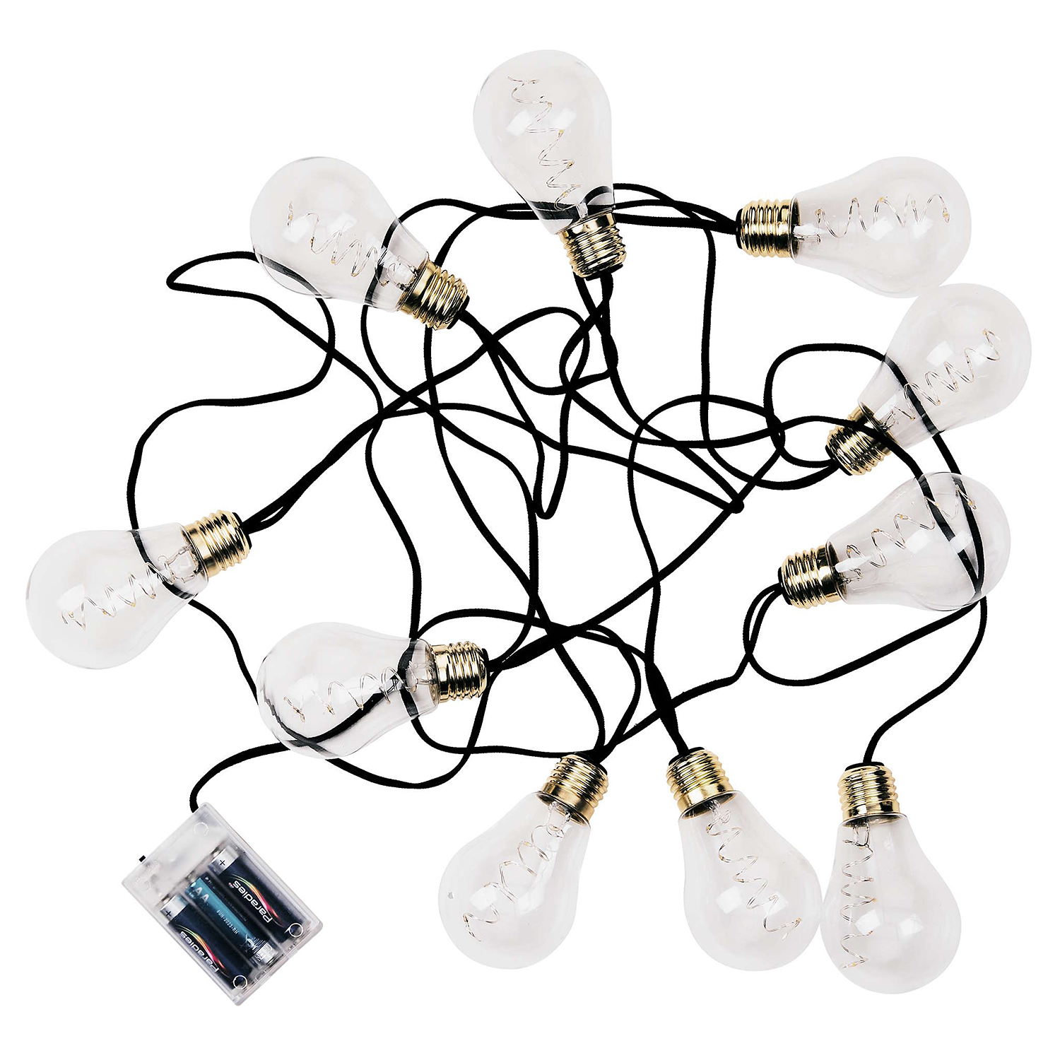 BULB LIGHTS Instalatie 10 LED, negru