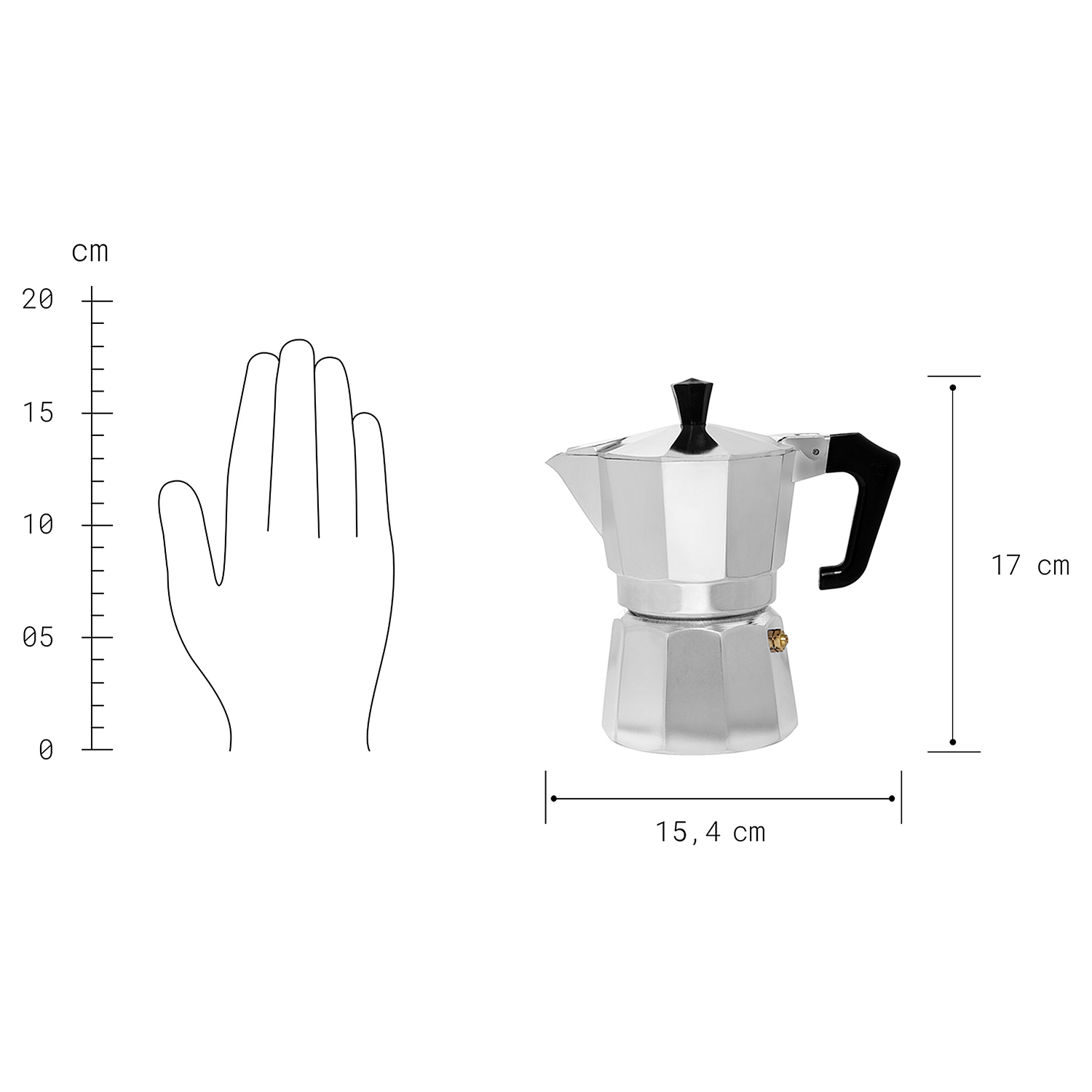 ESPERTO espressor 3 cesti, argintiu