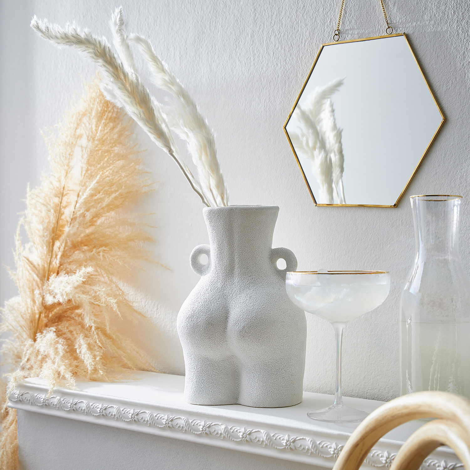 KIM vaza silueta 27cm, alba