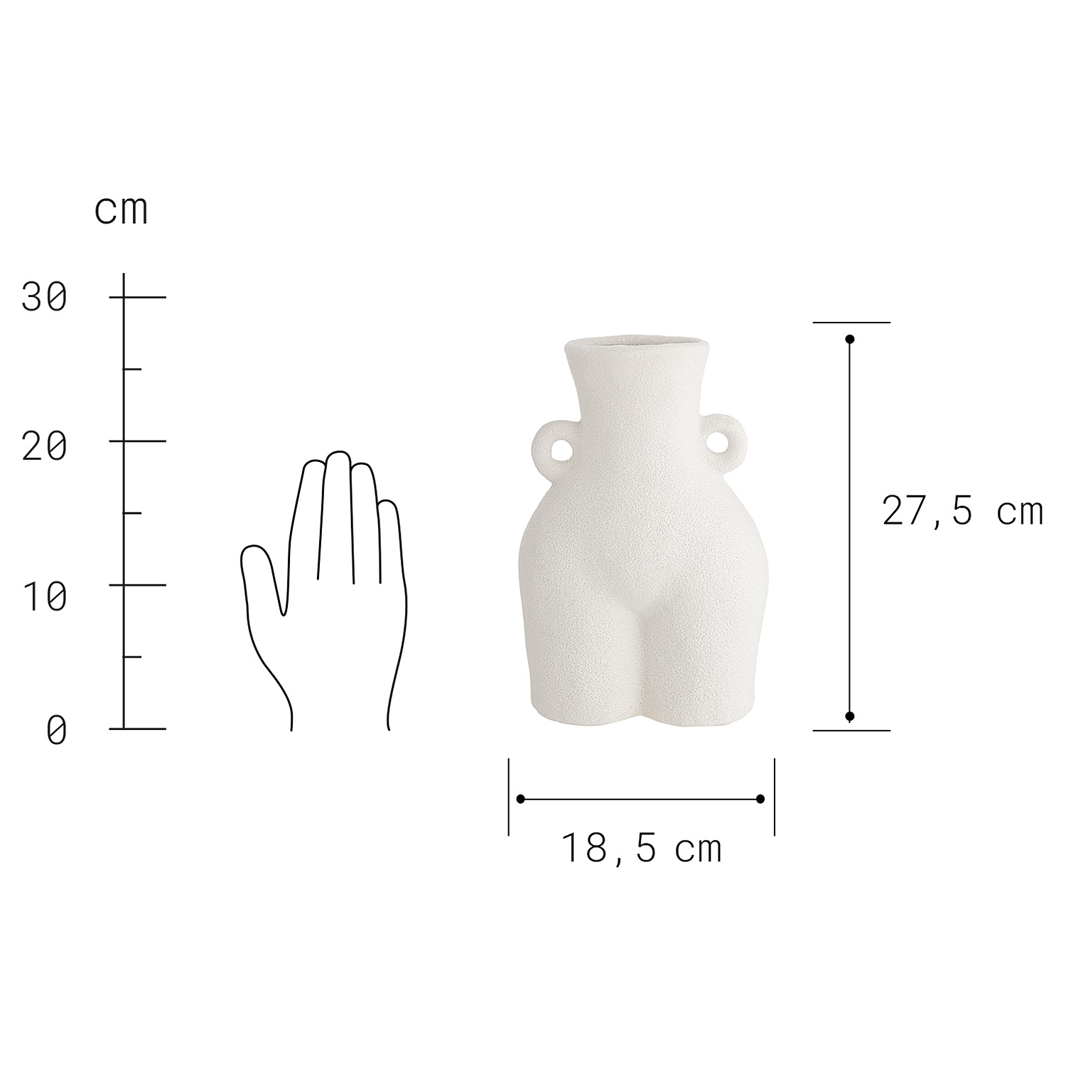 KIM vaza silueta 27cm, alba