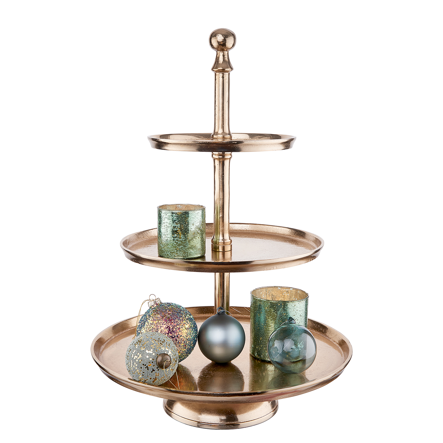 BANQUET suport etajat 62cm 3 farfurii auriu