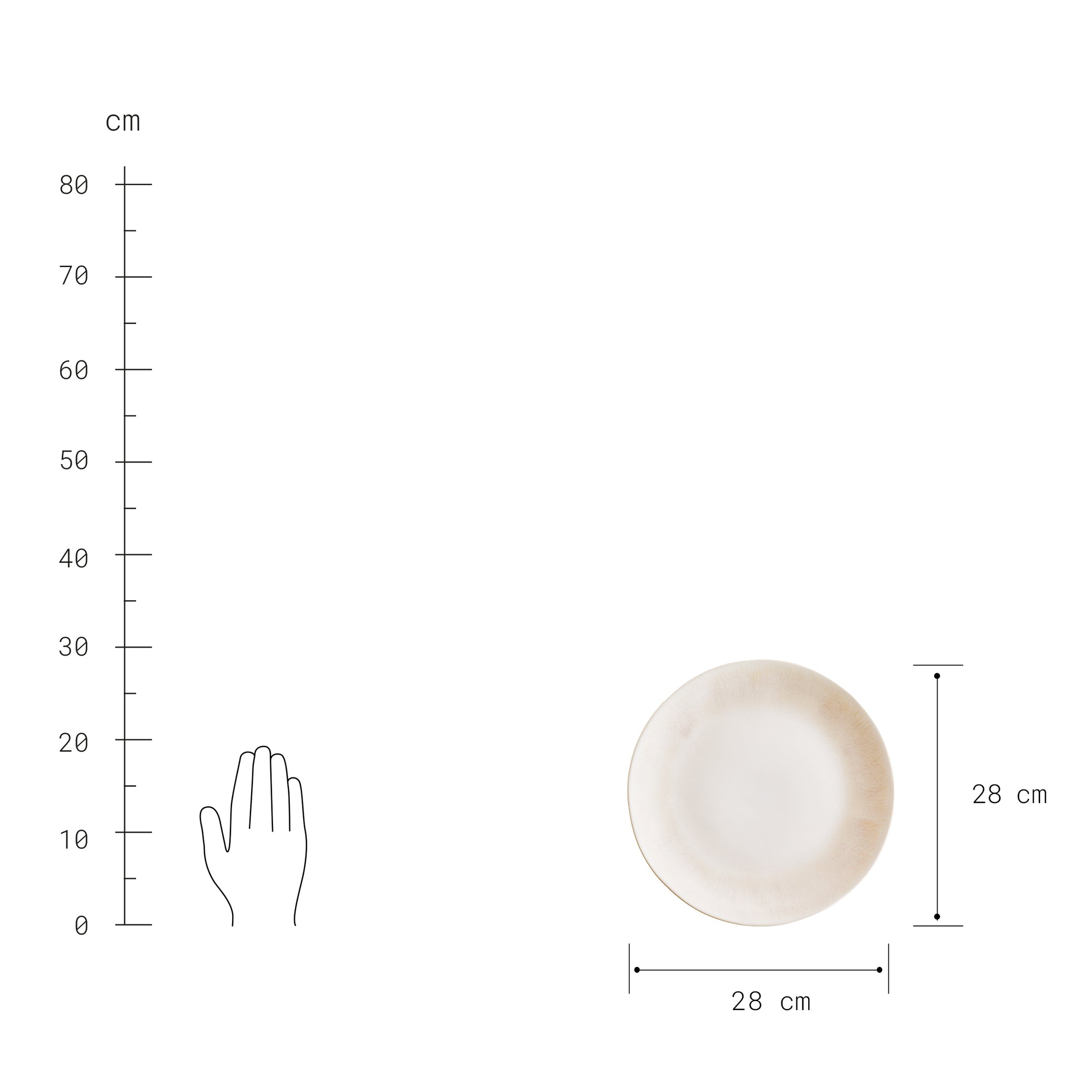 ATLANTIS farfurie pentru cina Ø28 cm, bej