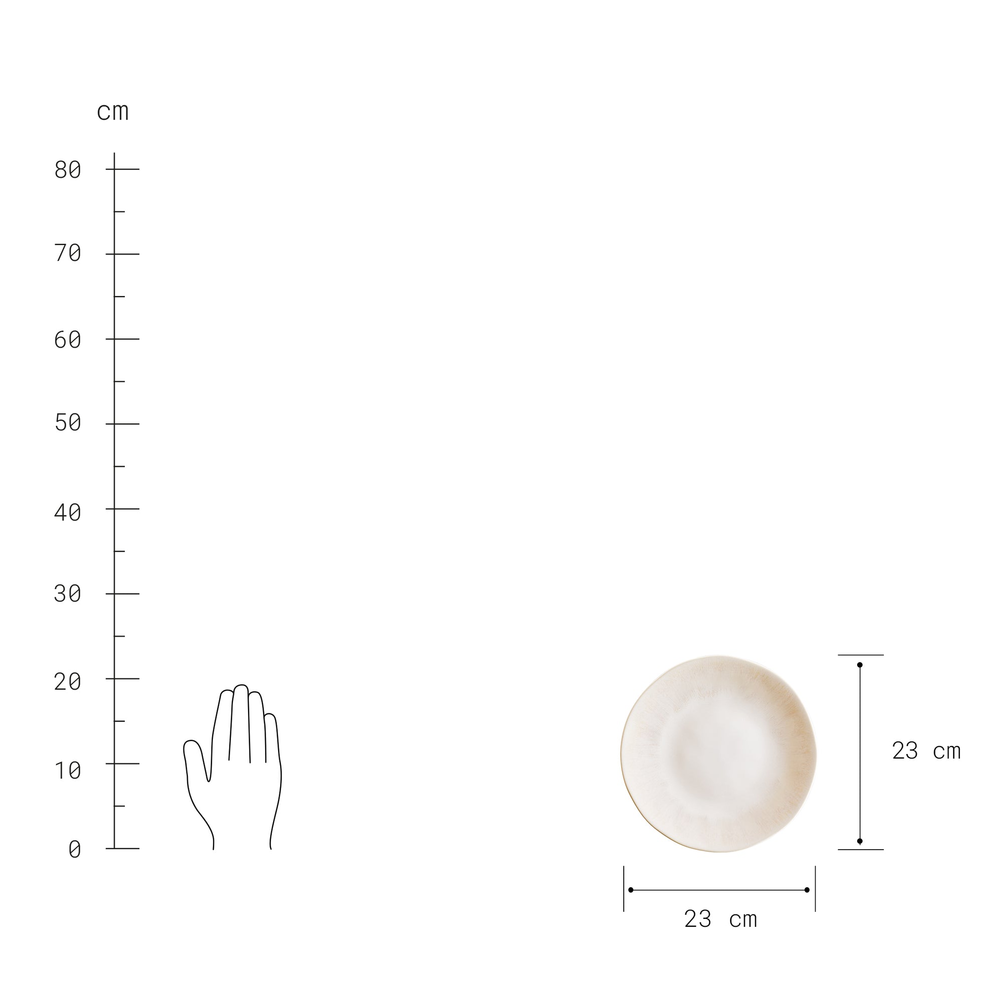 ATLANTIS farfurie pentru mic dejun Ø23 cm, bej