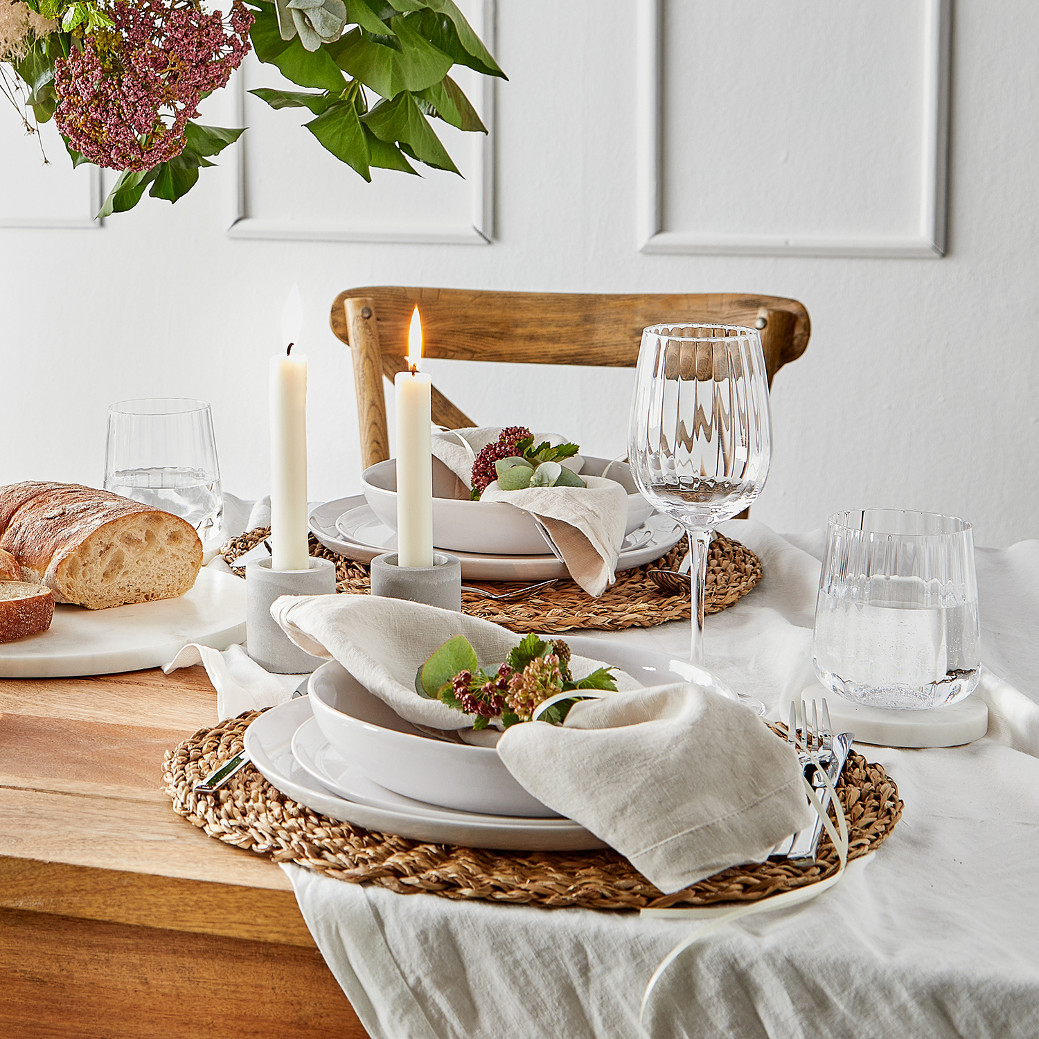 MARBLE suport pahare Ø10cm, alb