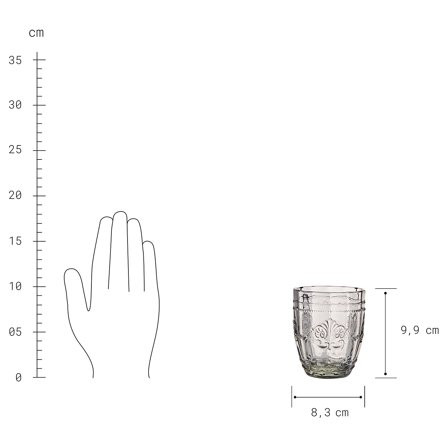 VICTORIAN pahar 250 ml, fumuriu