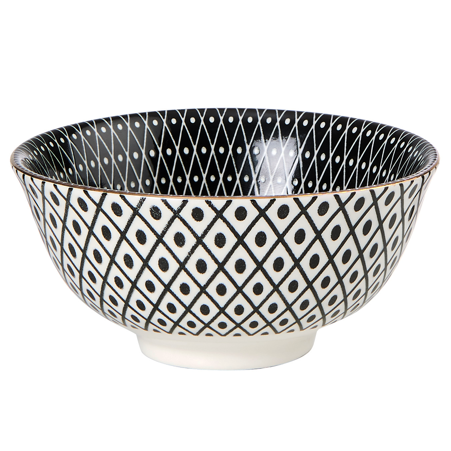 ORNAMENTS bol 240 ml, alb/negru