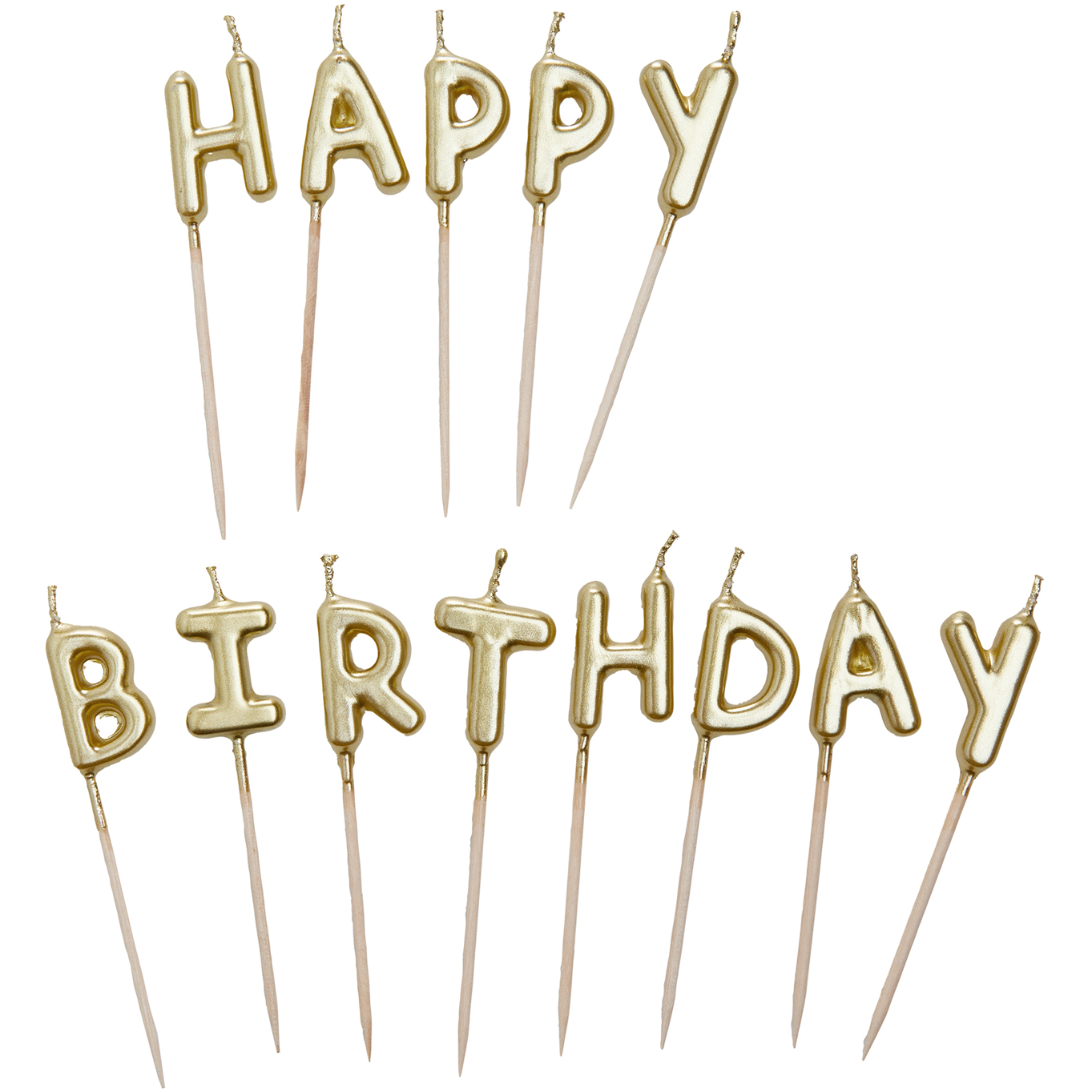 HAPPY BIRTHDAY set lumanari auriu