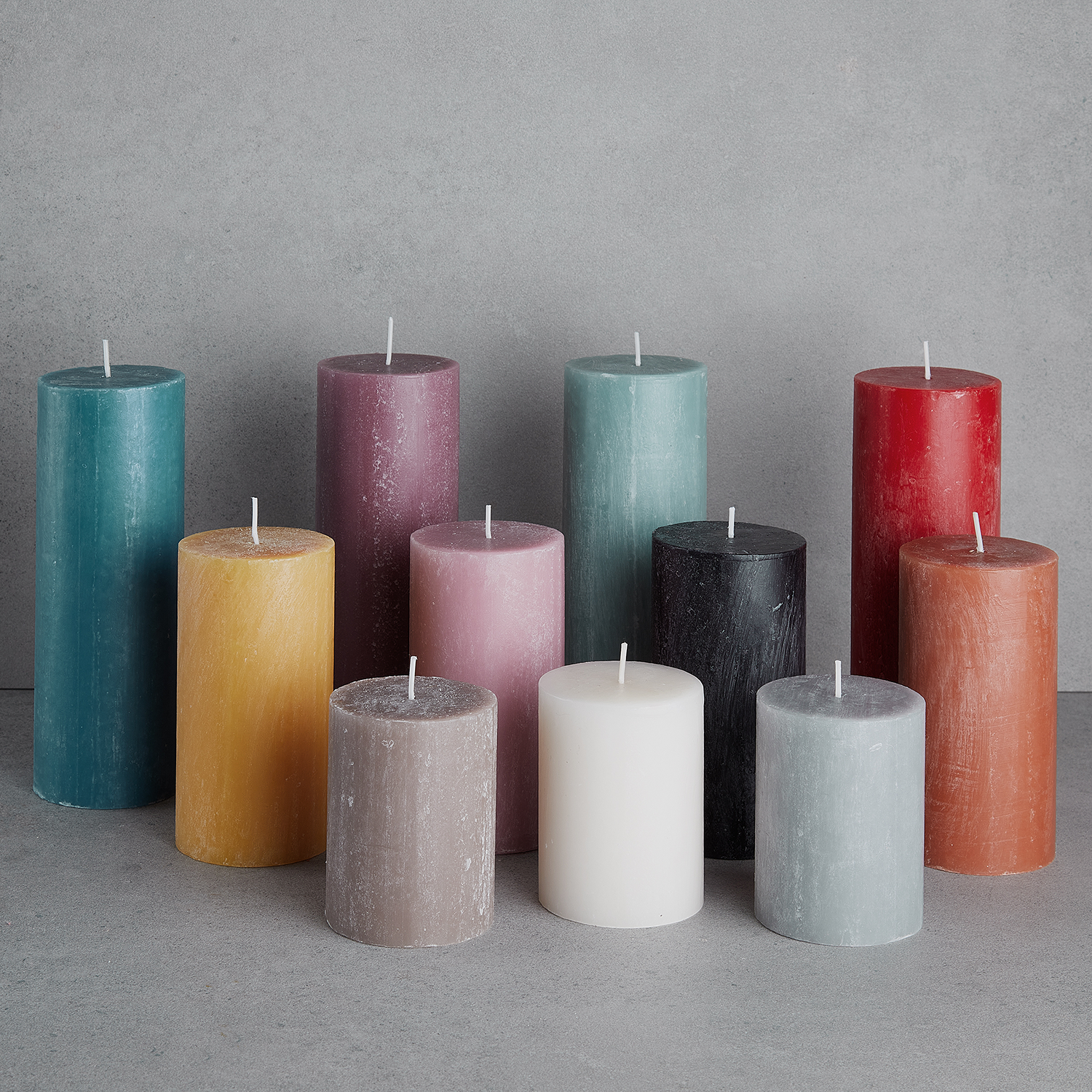 RUSTIC lumanare cilindrica Ø6,8xH9cm, fildes