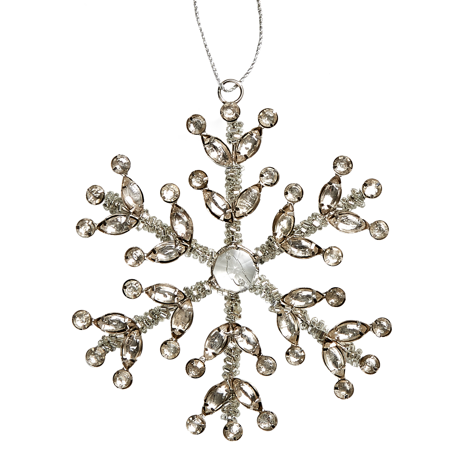 HANG ON fulg de zapada cu margelute de sticla 11cm