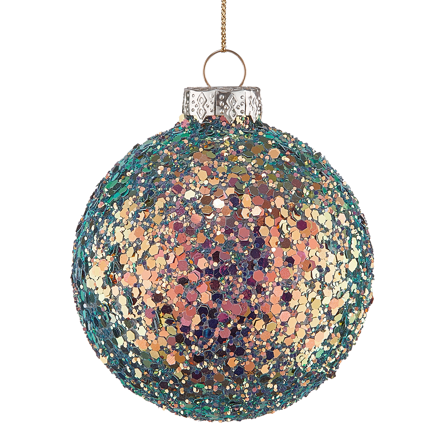 HANG ON glob sticla sclipici verde 8cm