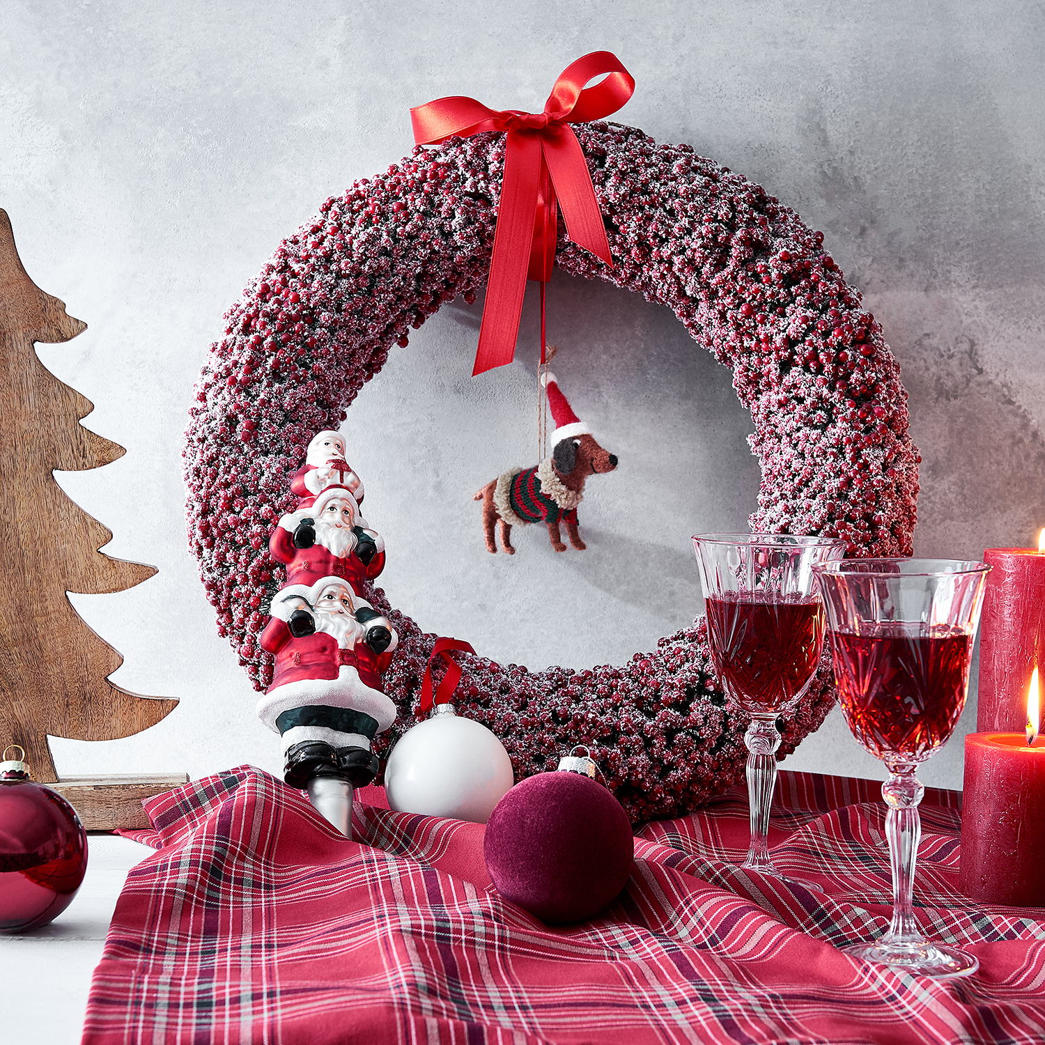 X-MAS varf brad 3 Mos Craciun sticla