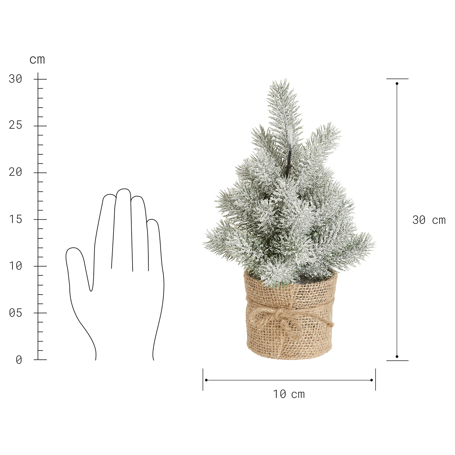 TREE OF THE MONTH brad artificial - verde cu zapada | 30 cm