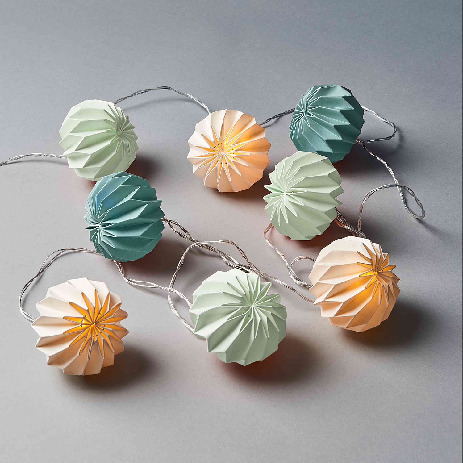 HANAMI LED Instalatie 8 LED, alb/salvie/petrol