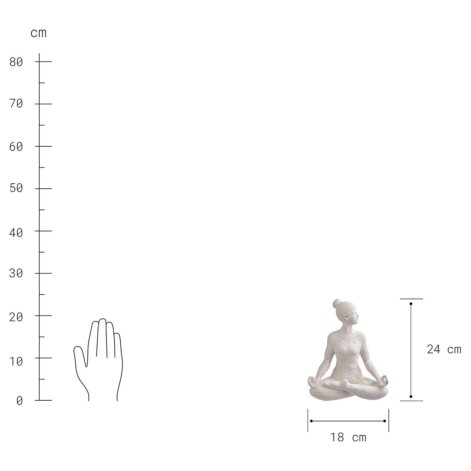 LOTUS statuie decorativa 24cm alba