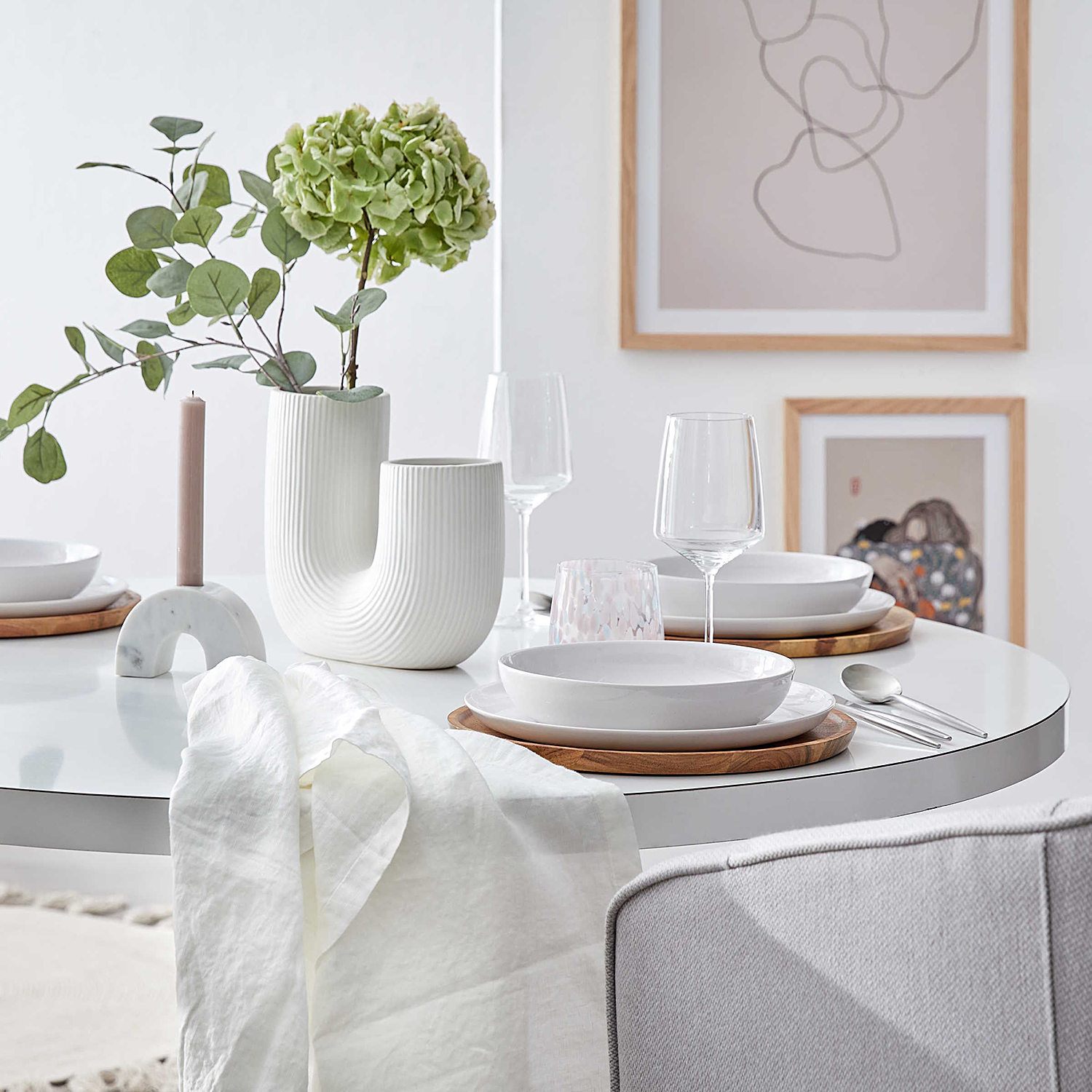 TUBE vaza ceramica 25 cm, alb