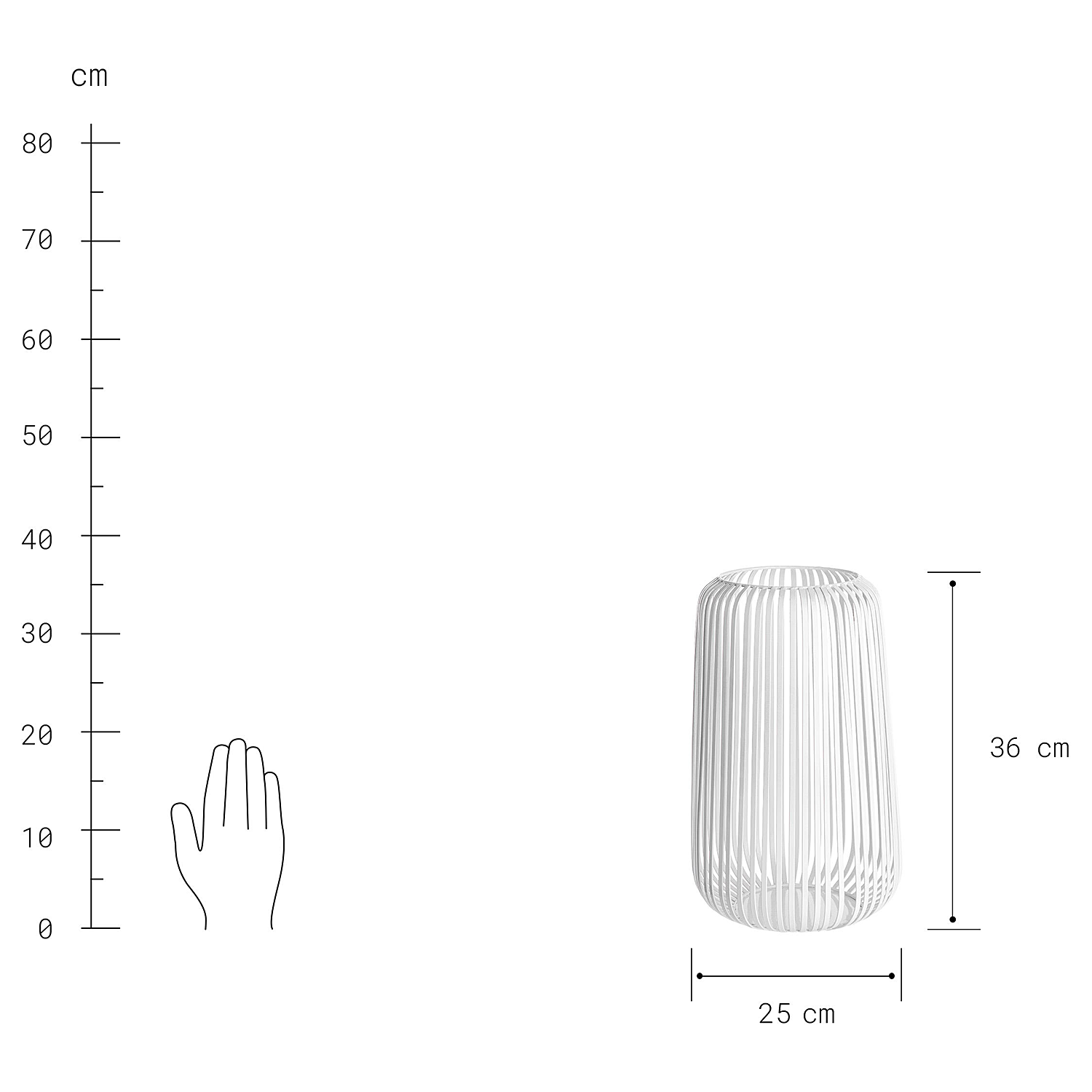 COCOON felinar metalic 36cm, alb