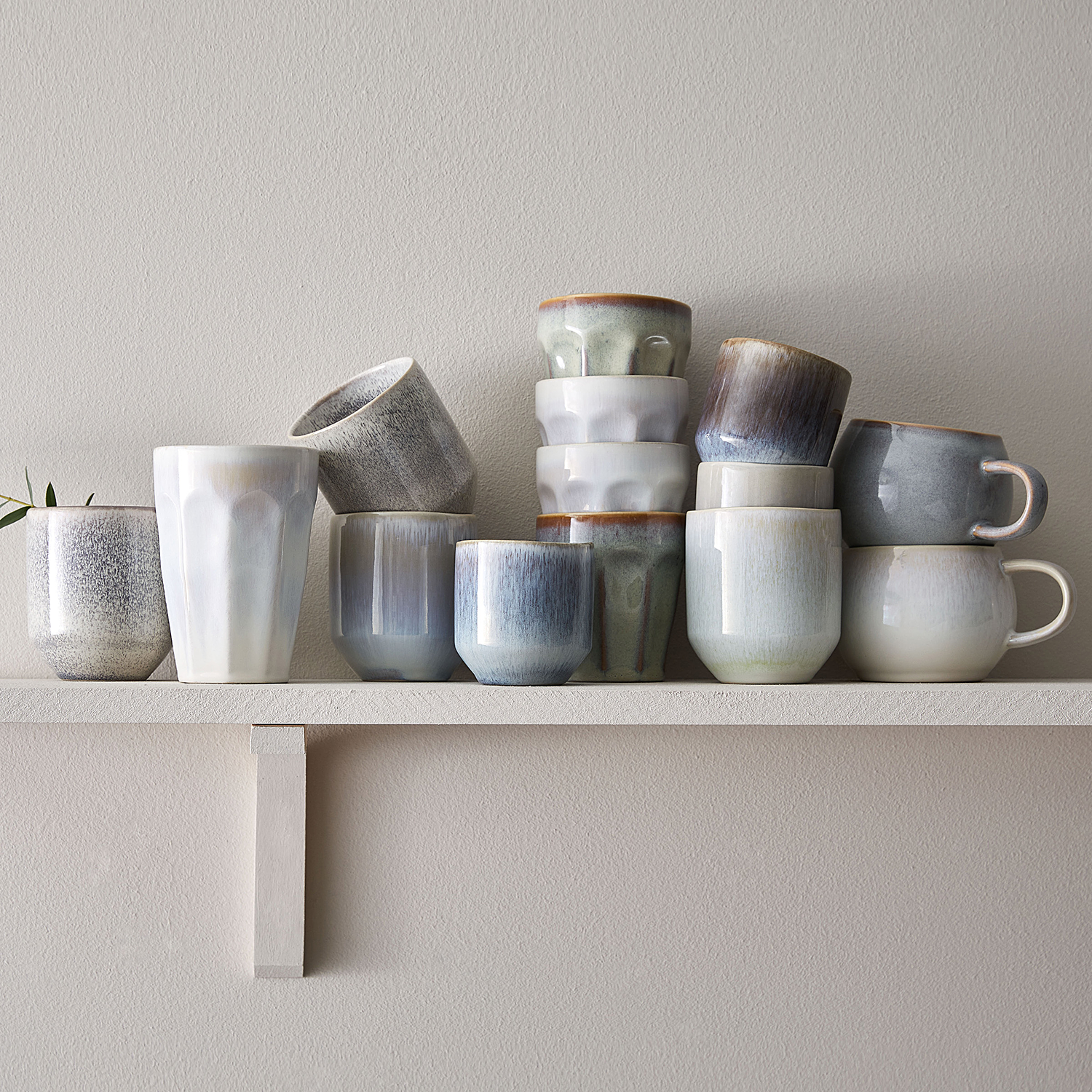 BERGAMO cana de cafea cu glazura reactiva, taupe