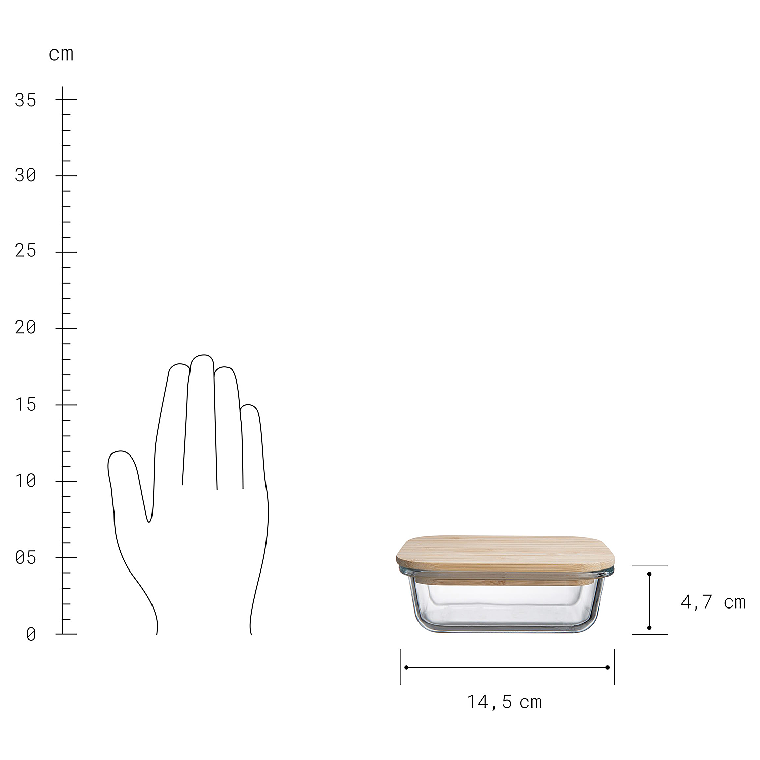 NATURALS cutie pentru pranz cu capac din bambus | 400 ml