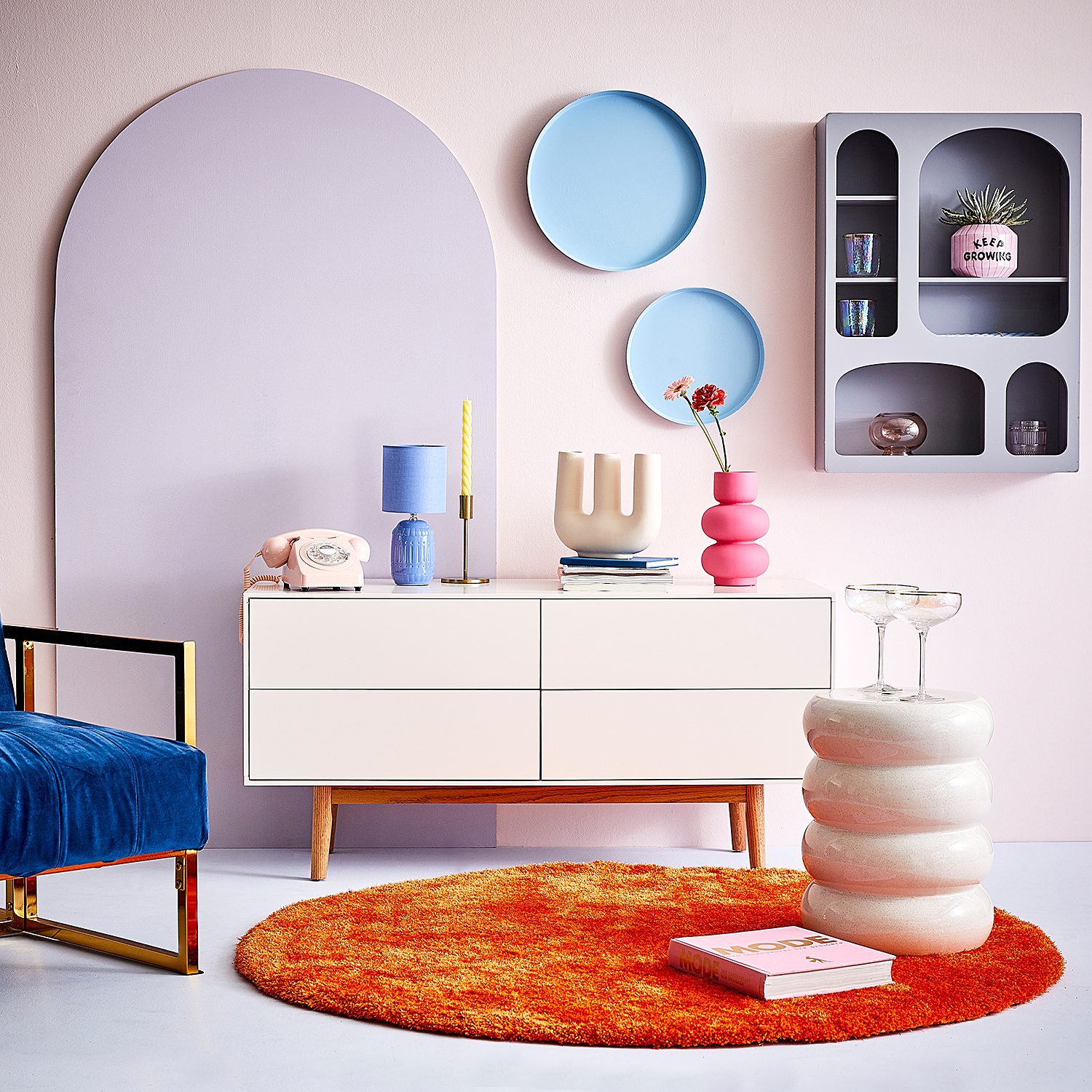 ARTISTA taburet / masuta laterala curbata