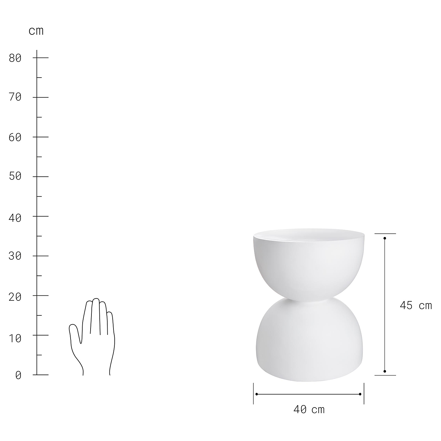 ARTISTA masuta laterala/taburet rotund