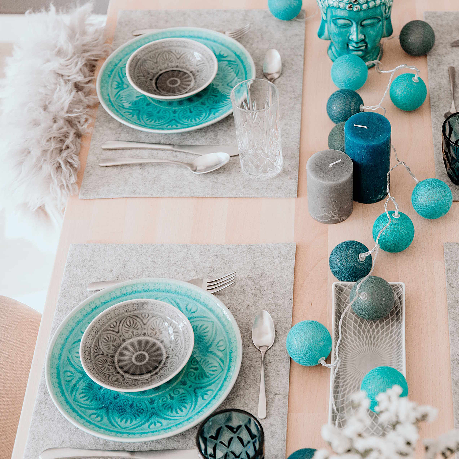 FELTO suport farfurii 33x45cm, gri deschis