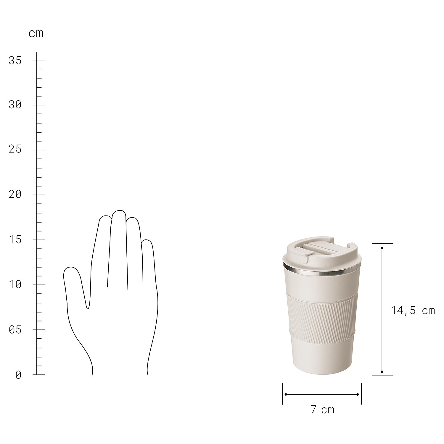 TO GO cana de cafea 380 ml bej